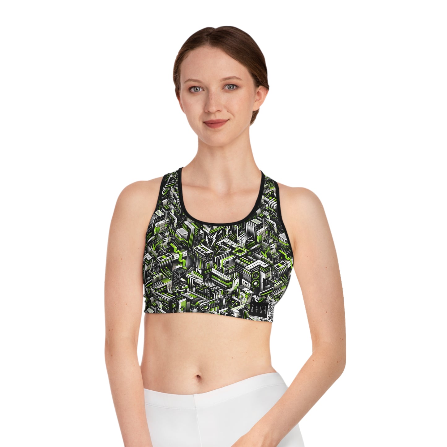 Graffiti Tech Fusion Bold Streetwear Fusion Sports Bra - 8404 Design-53