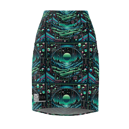 Digital Adventure Graphics Digital Explorer Women's Pencil Skirt - 8404 Design-59