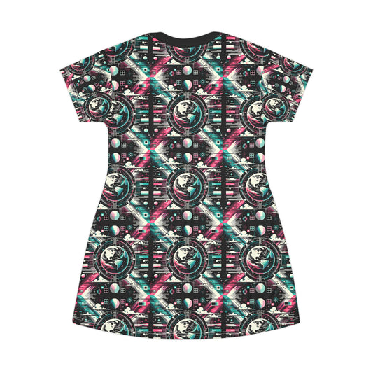 Digital Artistry Digital-native Streetwear T-shirt Dress - 8404 Design-62