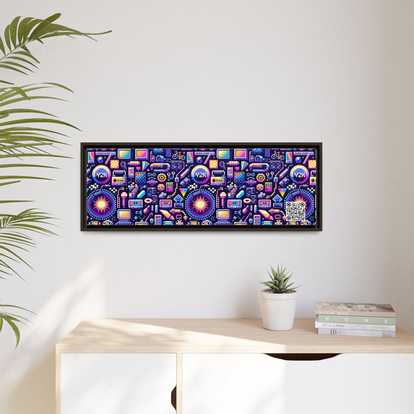 Digital Nostalgia Modern Retro Fusion Matte Canvas, Framed (multi-Color) - 8404 Design-64 B