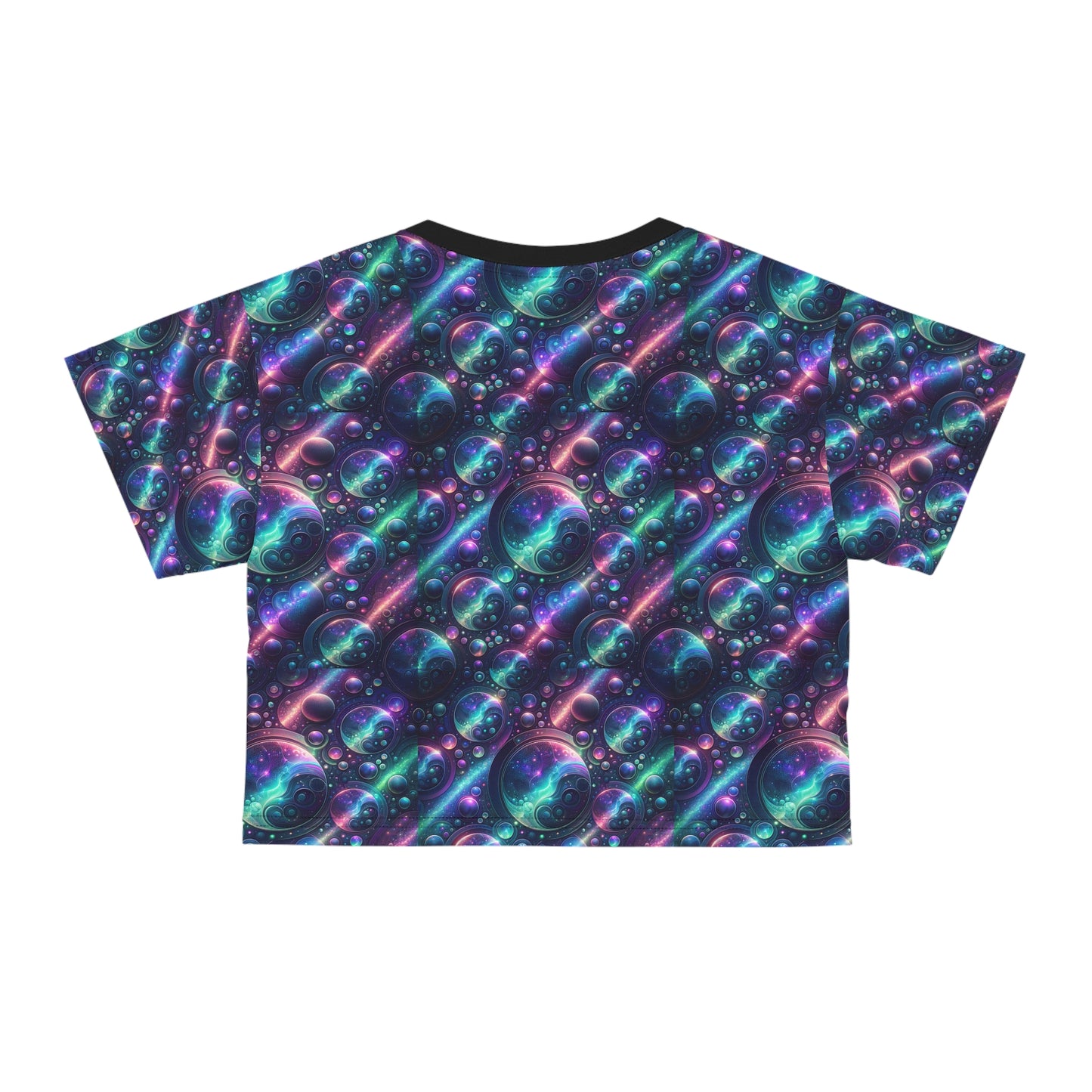 Iridescent Tech Fusion Tech-Forward Streetwear Crop Tee - 8404 Design-51