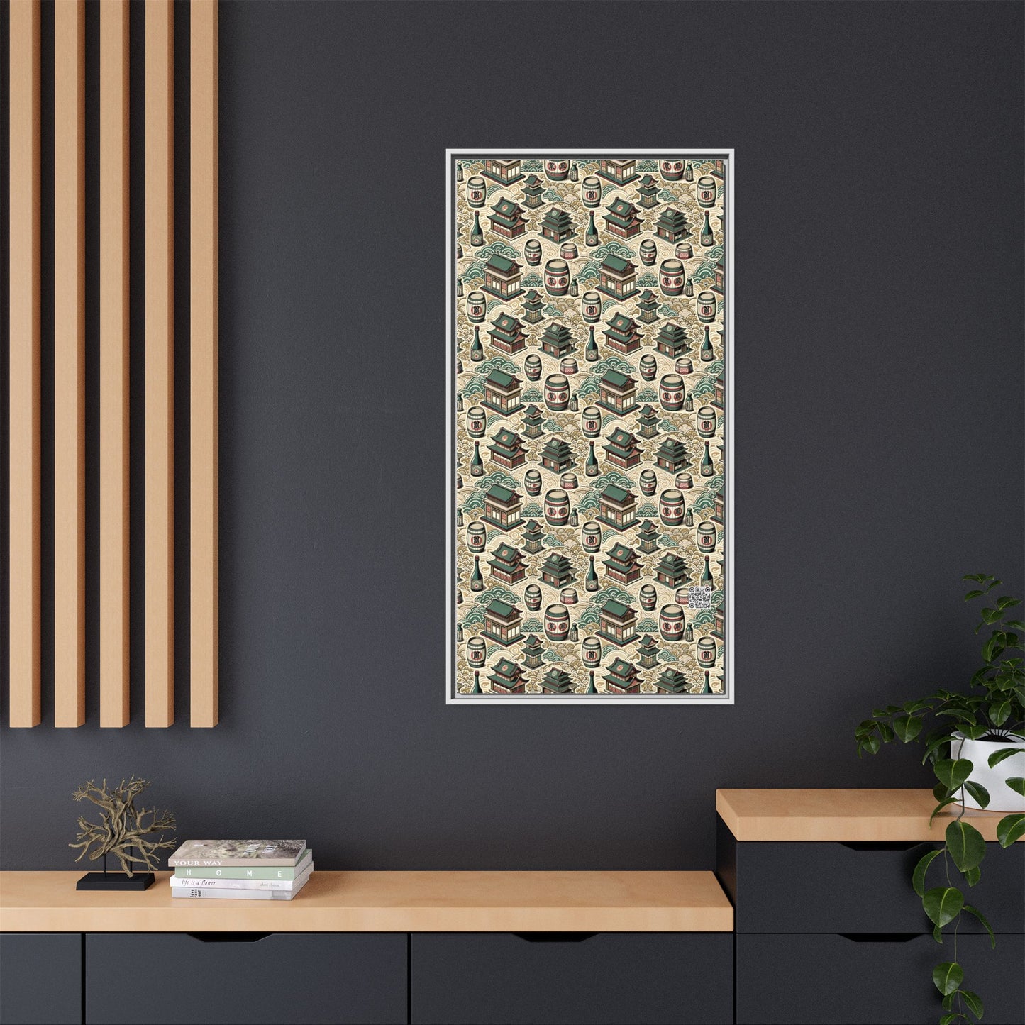 Cultural Artisanal Fusion Contemporary Cultural Elegance Matte Canvas, Framed (multi-Color) - 8404 Design-68 B