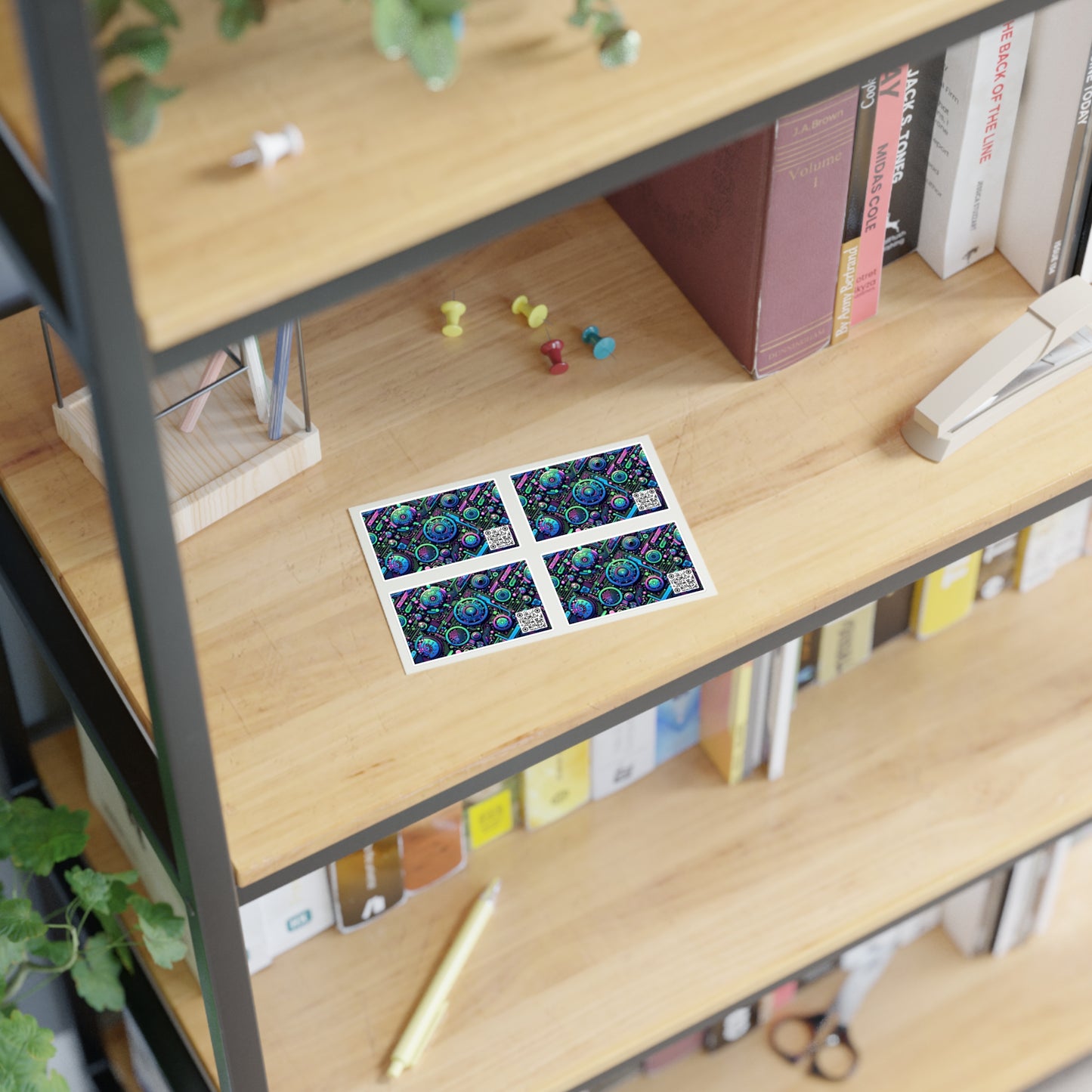 Tech-Infused Neon Tech-Forward Streetwear Sticker Sheets - 8404 Design-31