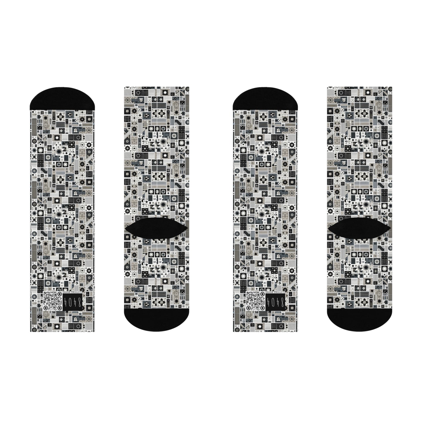 Digital Minimalism Minimalist Tech Cushioned Crew Socks - 8404 Design-45