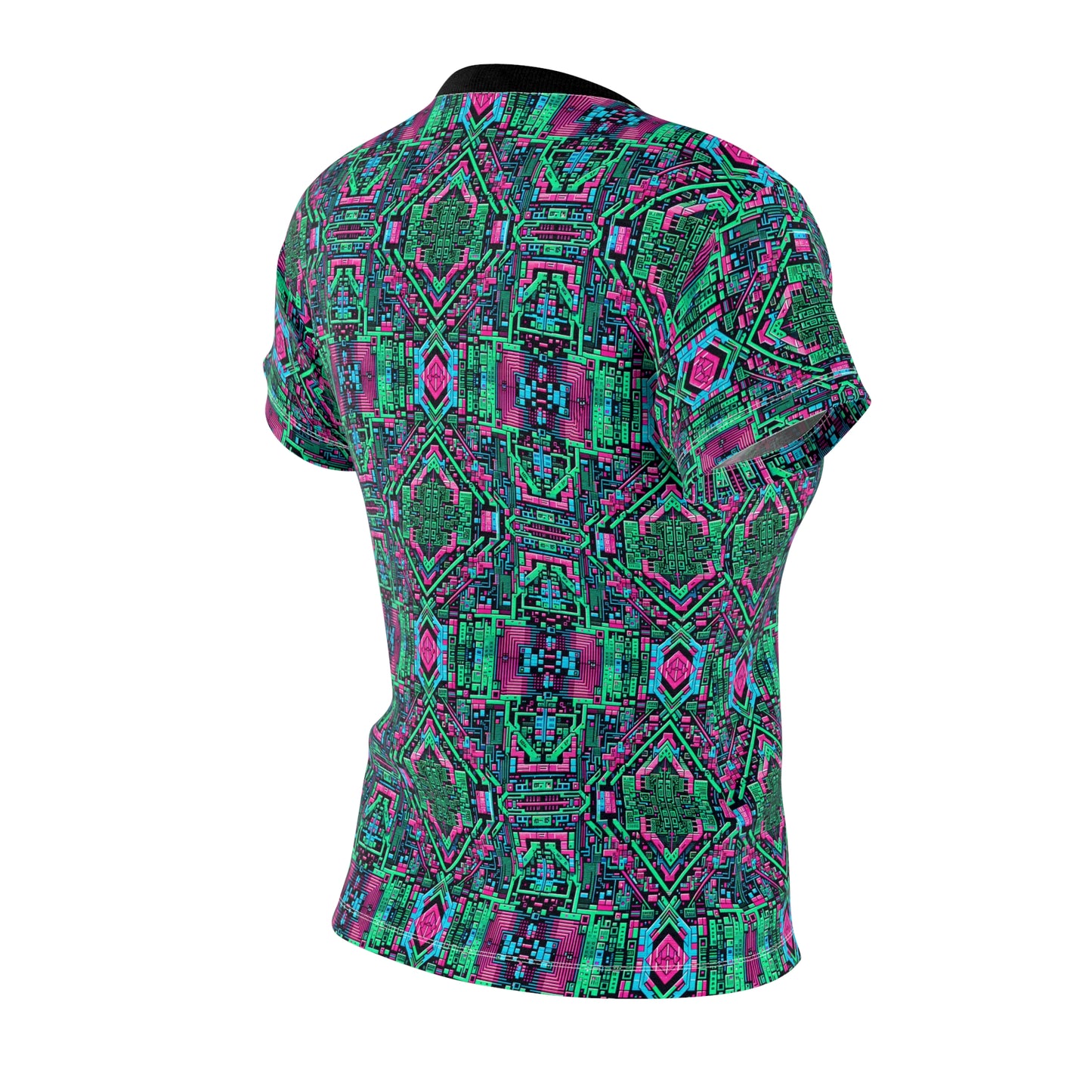 Digital Glitch Vibes Tech-Inspired Streetwear Women's Cut & Sew Tee - 8404 Design-71