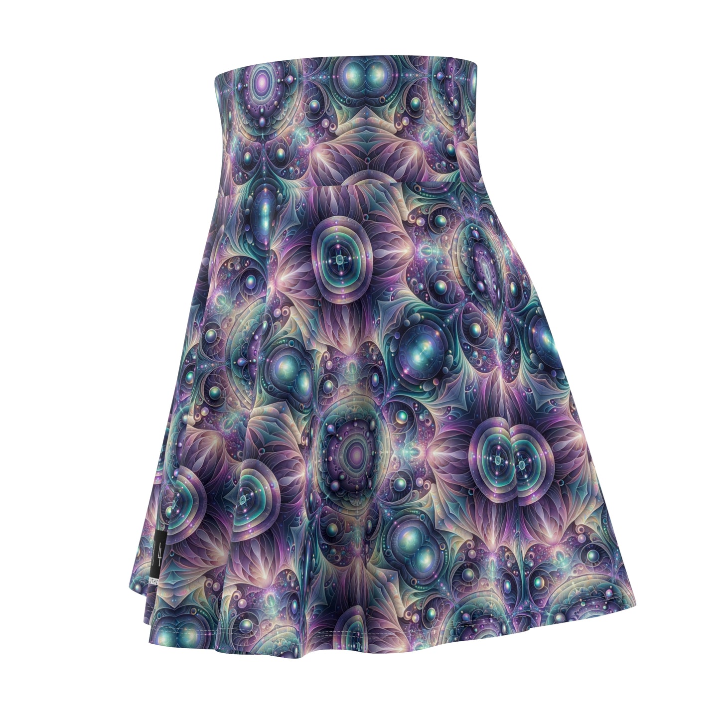 Iridescent Tech Fusion Tech-Forward Streetwear Women's Skater Skirt - 8404 Design-61