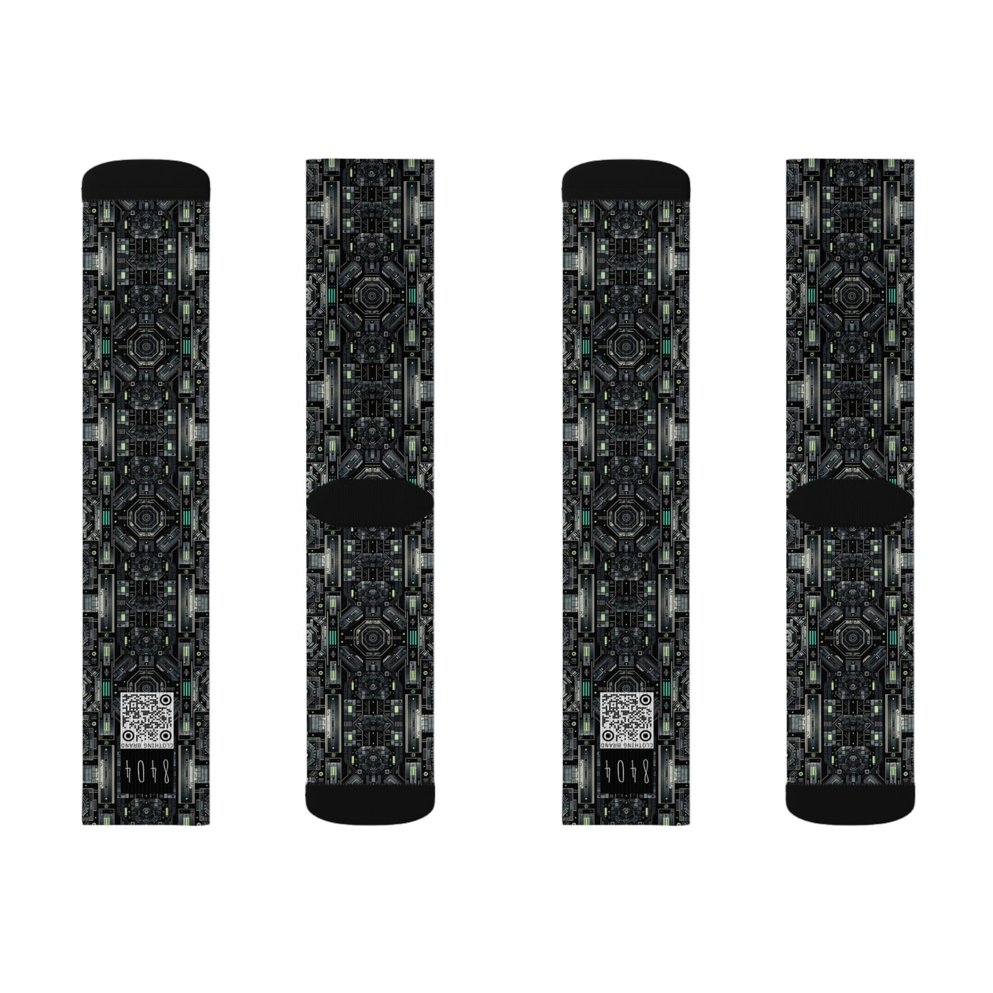 Tech Noir Tech-Forward Minimalism Sublimation Socks - 8404 Design-52
