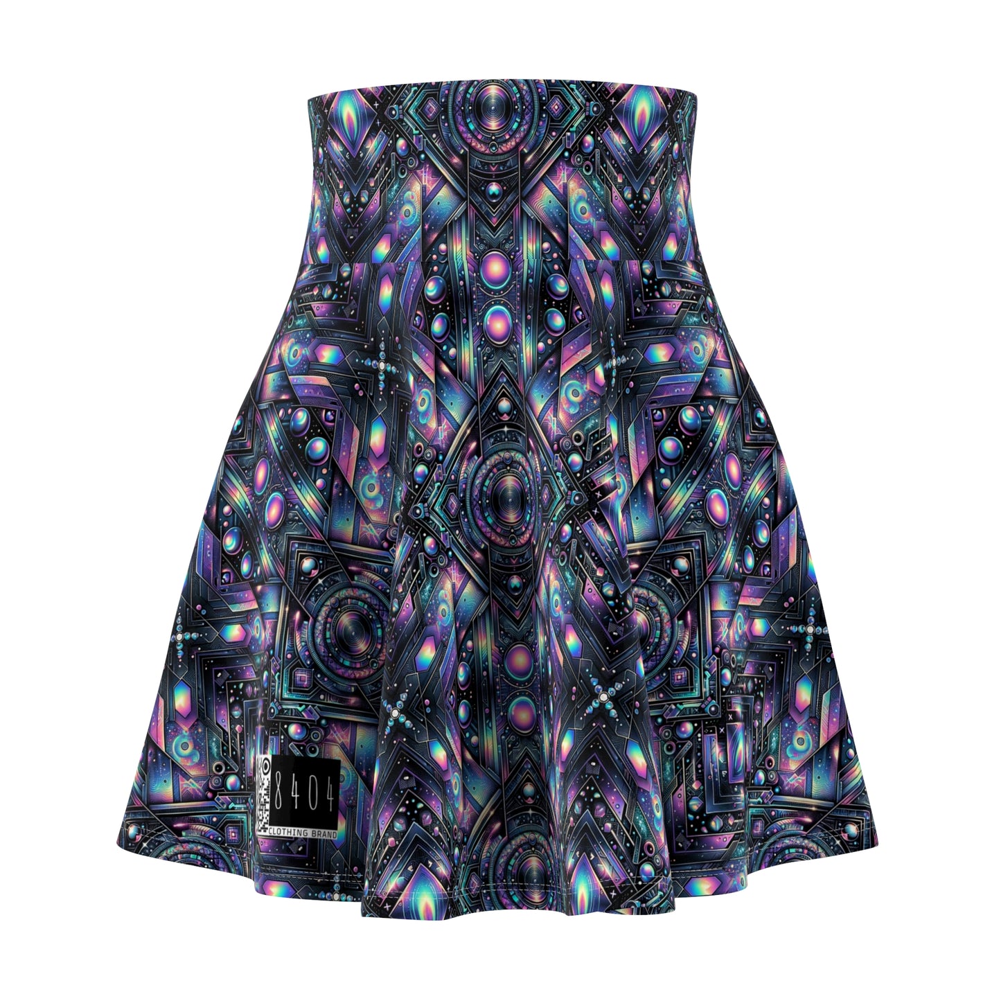 Galactic Hues Tech-Forward Cosmic Fusion Women's Skater Skirt - 8404 Design-58