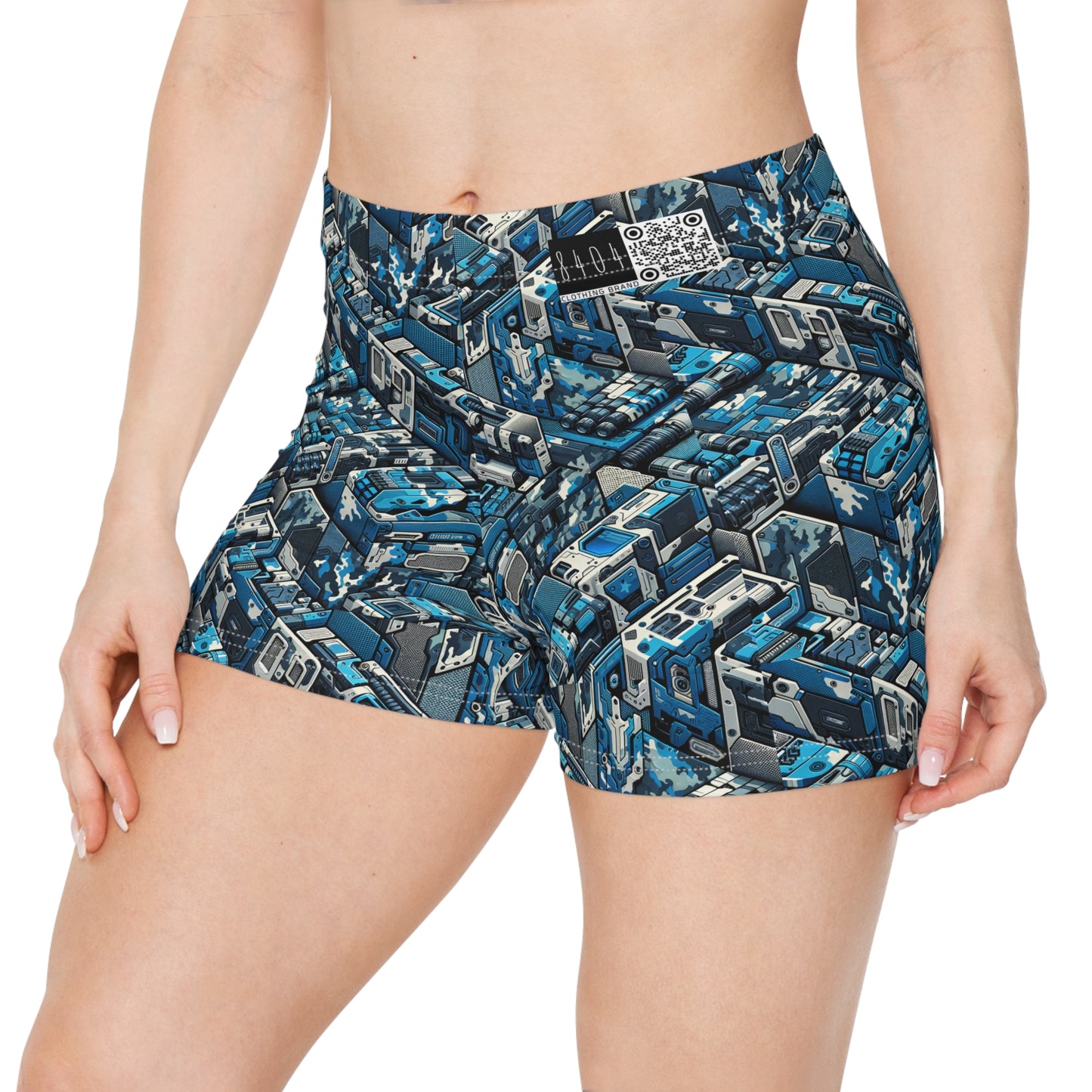 Tech Urban Camo Tech-Forward Streetwear With a Futuristic Military Edge Women's Shorts - 8404 Design-51