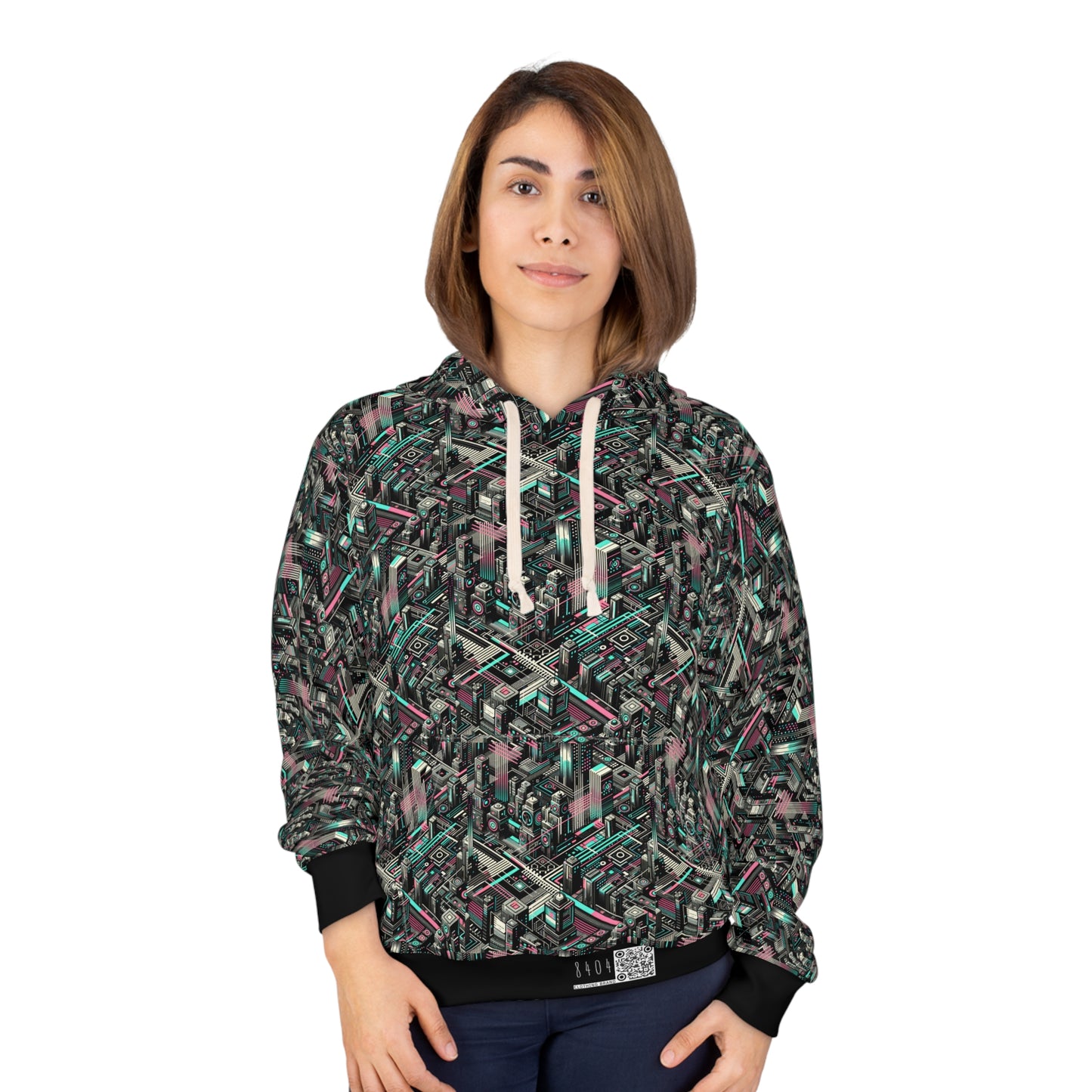 Digital Dreamland Tech-Inspired Streetwear Pullover Hoodie - 8404 Design-51