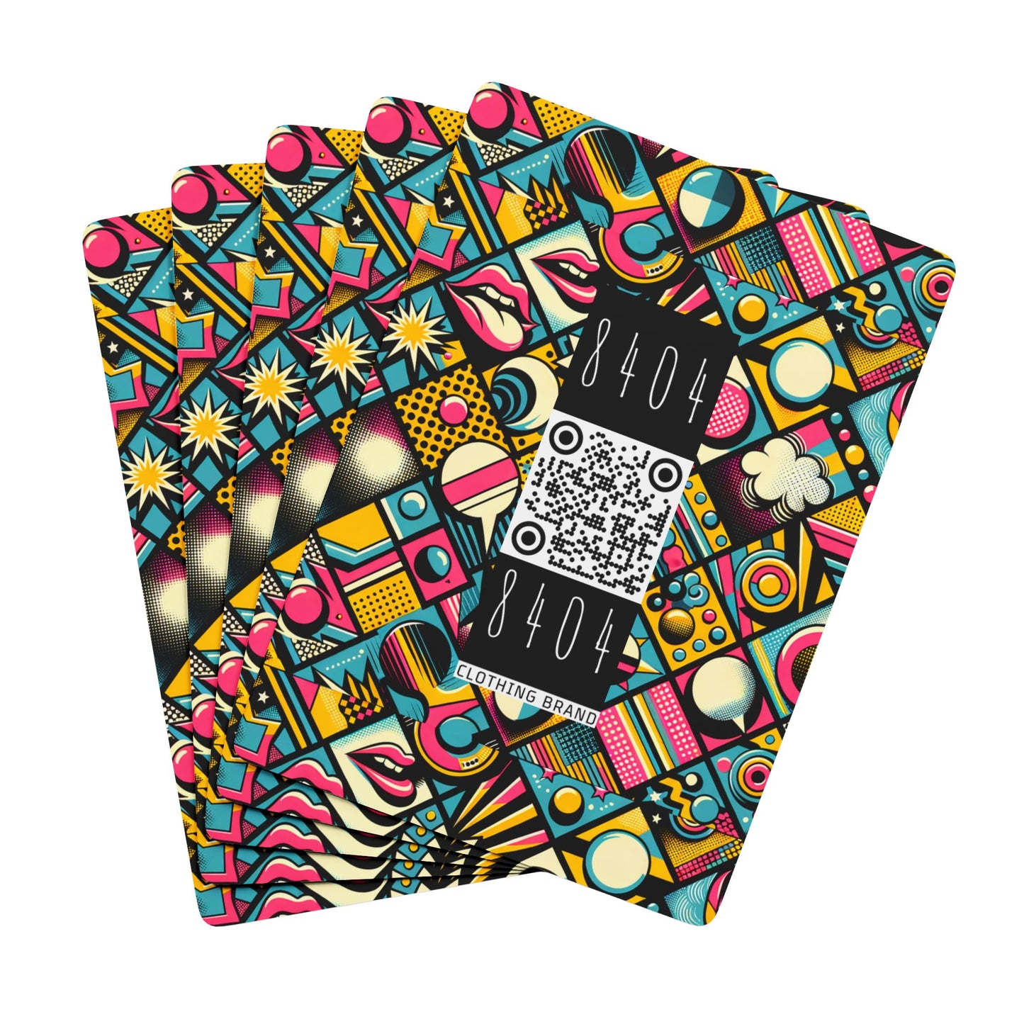 Neon Pop Art Revival Pop Culture Retro Poker Playing Cards - 8404 Design-46 B