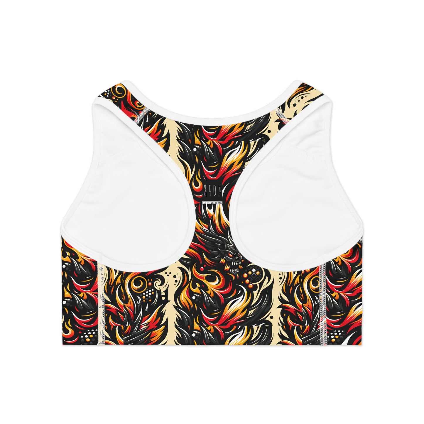 Flame Graphics Maximalist Streetwear Sports Bra - 8404 Design-65