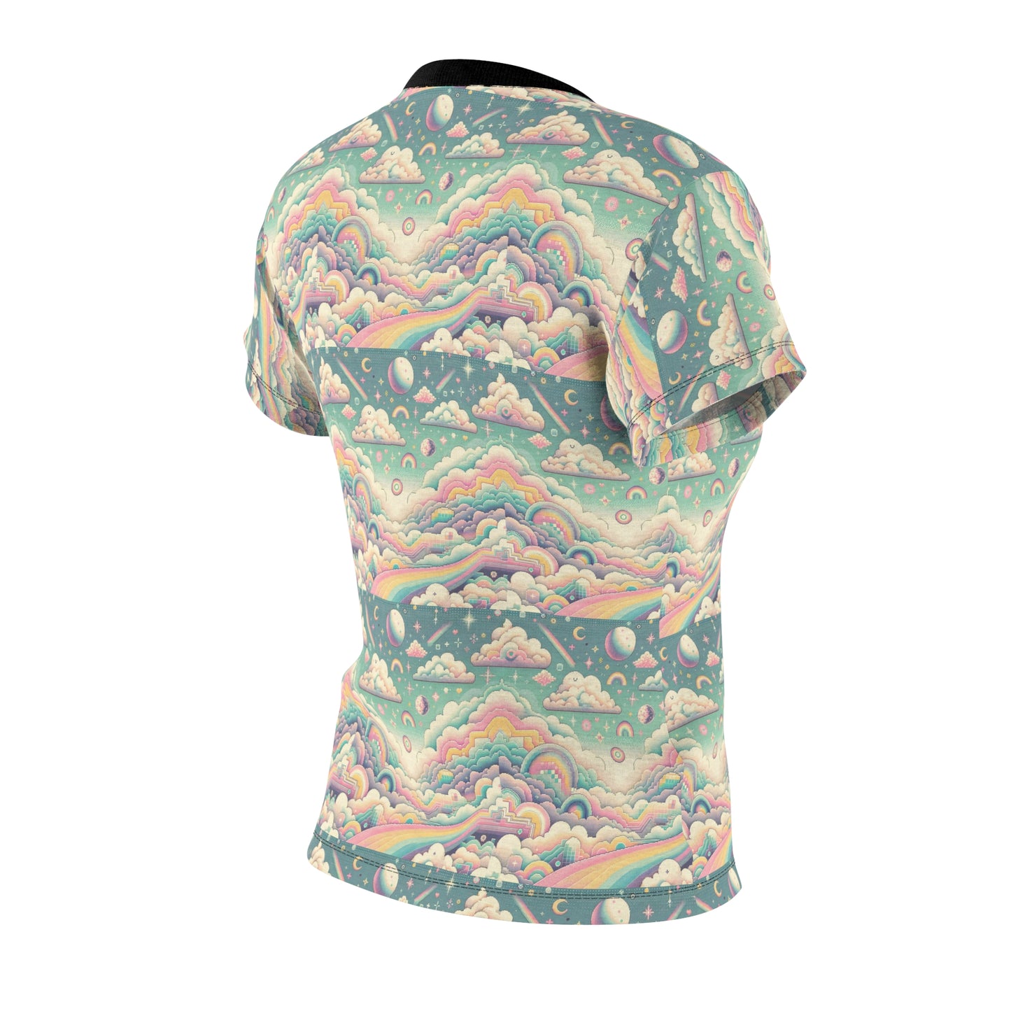 Digital Dreamland Whimsical and Nostalgic Streetwear With a Digital Twist Women's Cut & Sew Tee - 8404 Design-65