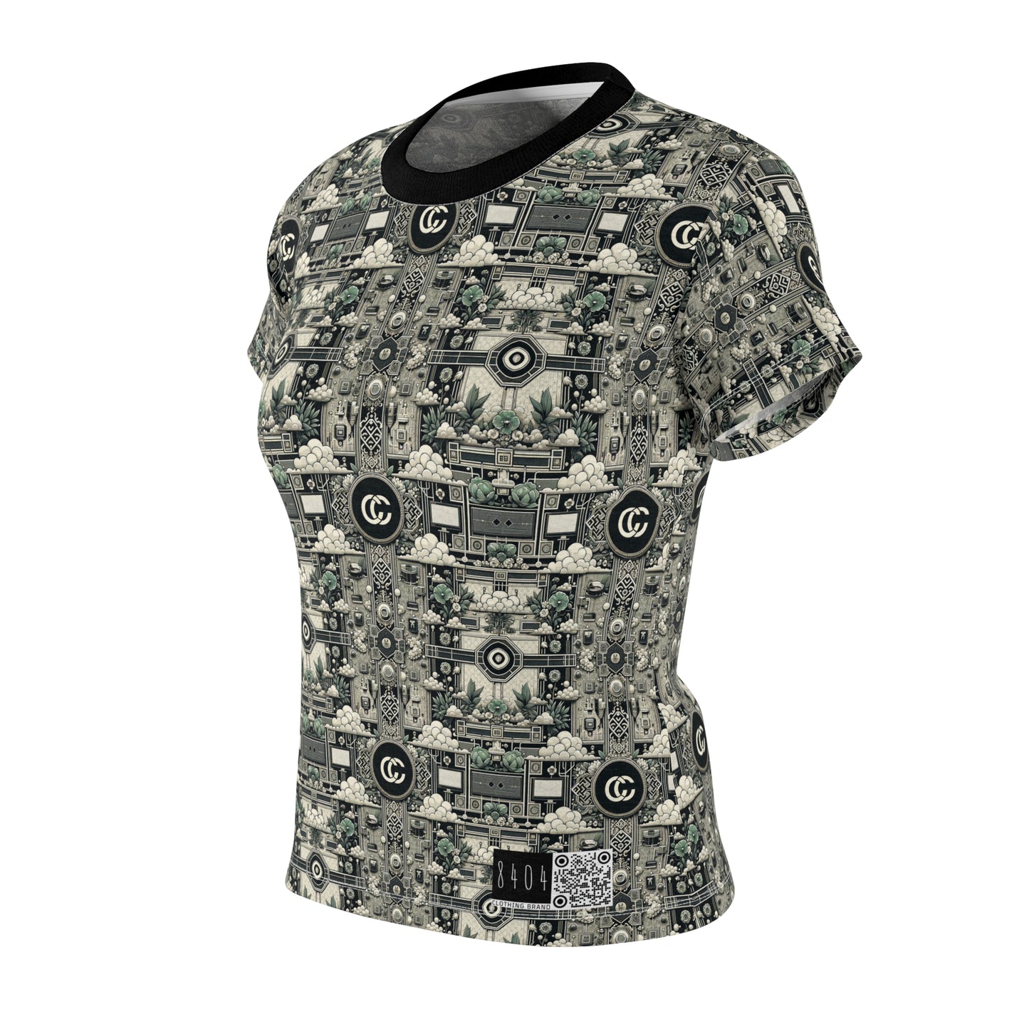 Cyber Garden Party Tech Garden Extravaganza Women's Cut & Sew Tee - 8404 Design-54