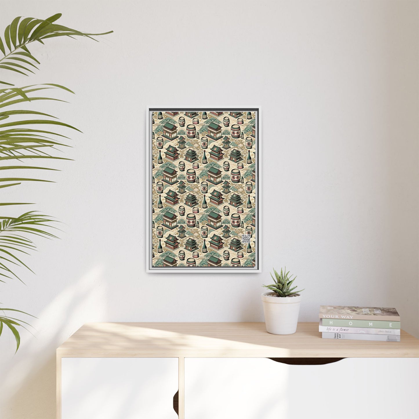 Cultural Artisanal Fusion Contemporary Cultural Elegance Matte Canvas, Framed (multi-Color) - 8404 Design-68 B
