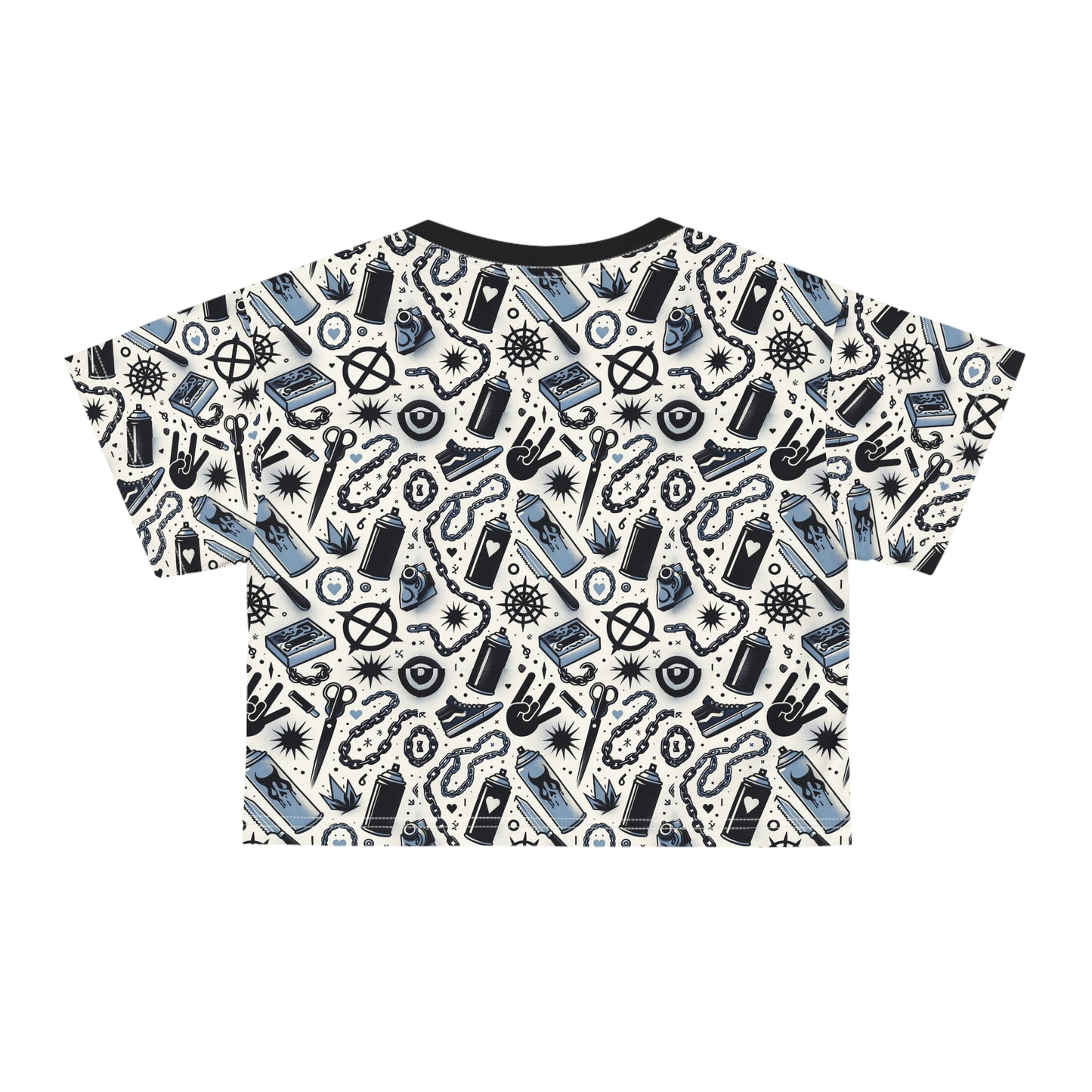 Cultural Rebellion Graphics Edgy and Rebellious With a Hint of Nostalgia Crop Tee - 8404 Design-57