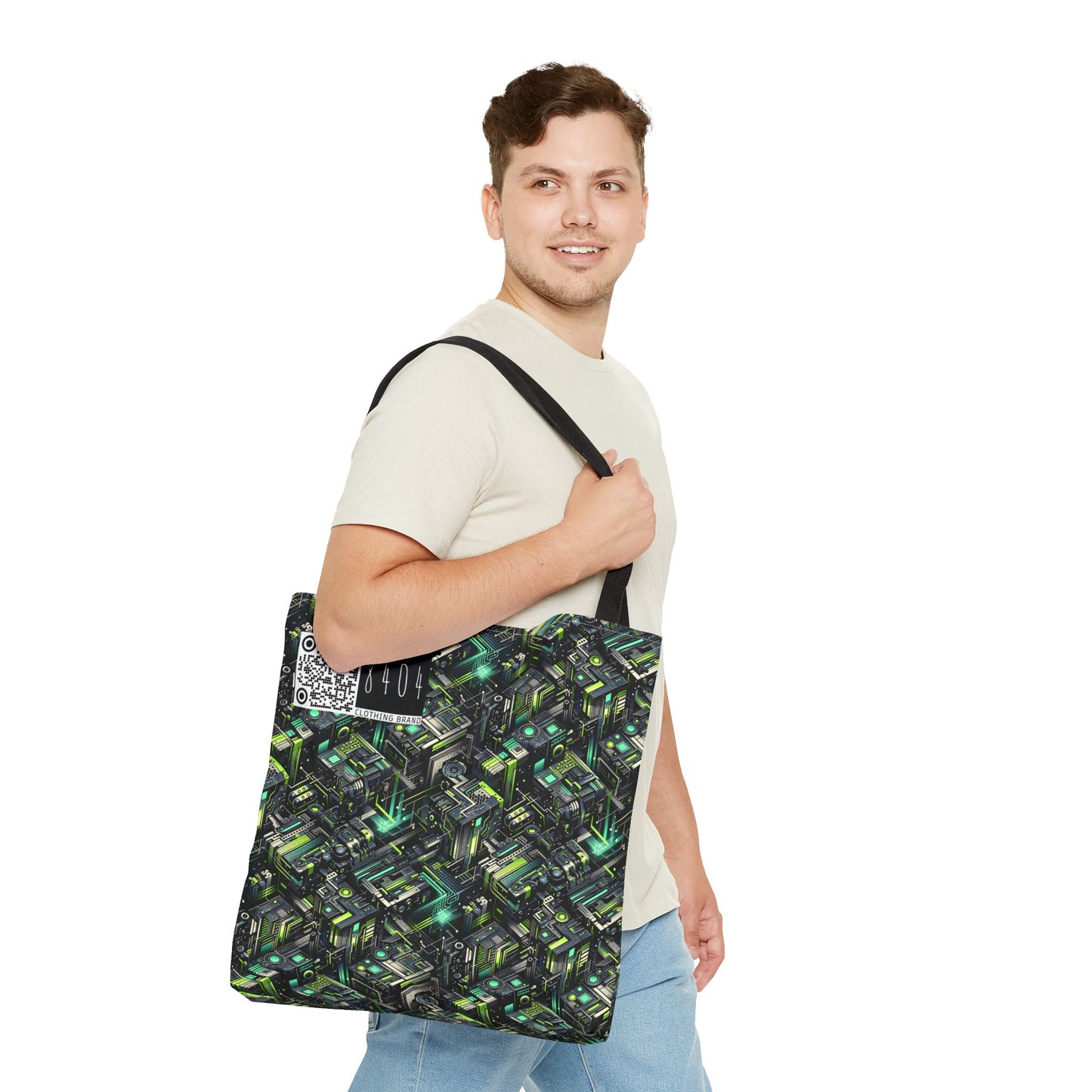 Tech-Infused Graphics Tech-Forward Streetwear Tote Bag - 8404 Design-47