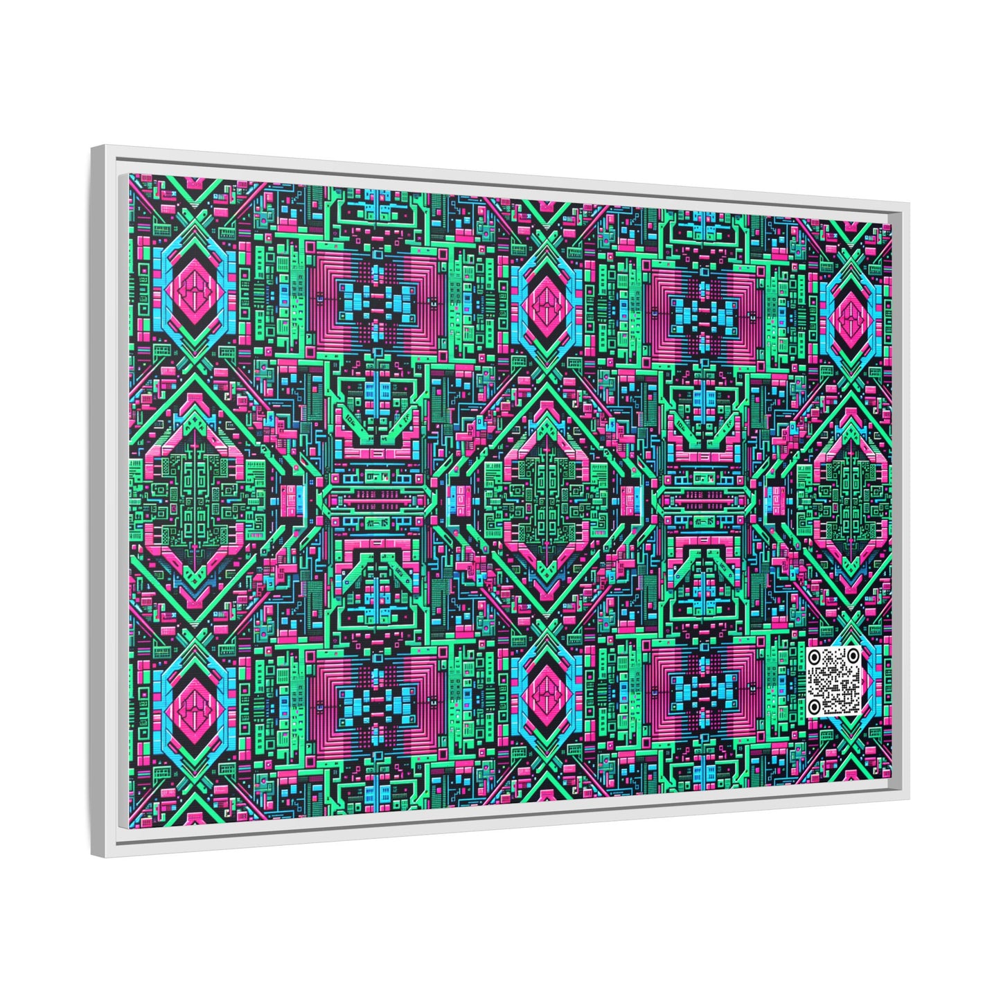Digital Glitch Vibes Tech-Inspired Streetwear Matte Canvas, Framed (multi-Color) - 8404 Design-71 A