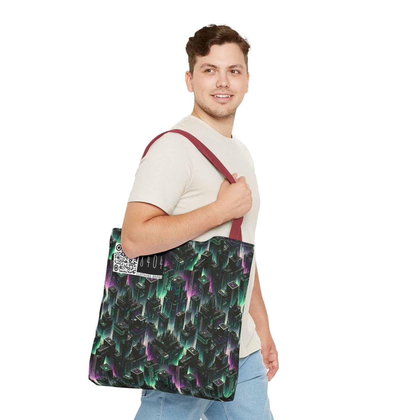 Tech Noir Aesthetics Tech-Forward Urban Dystopia Tote Bag - 8404 Design-44