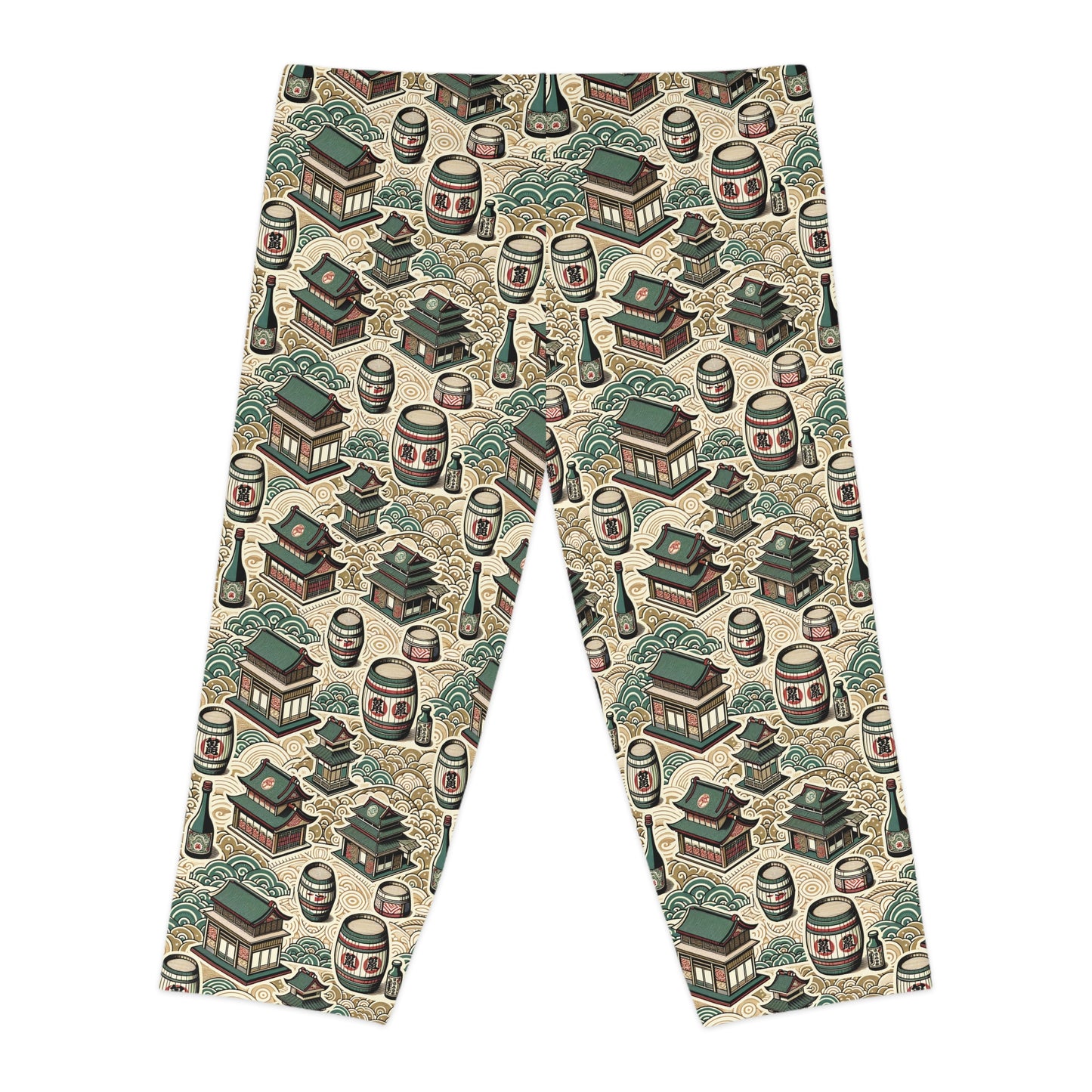 Cultural Artisanal Fusion Contemporary Cultural Elegance Women's Capri Leggings - 8404 Design-68