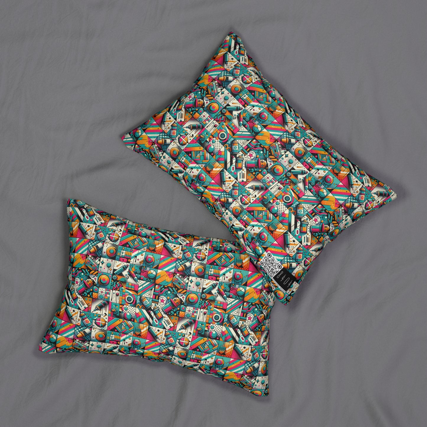 Graffiti Fusion Modern Street Art Fusion Spun Polyester Lumbar Pillow - 8404 Design-58 B