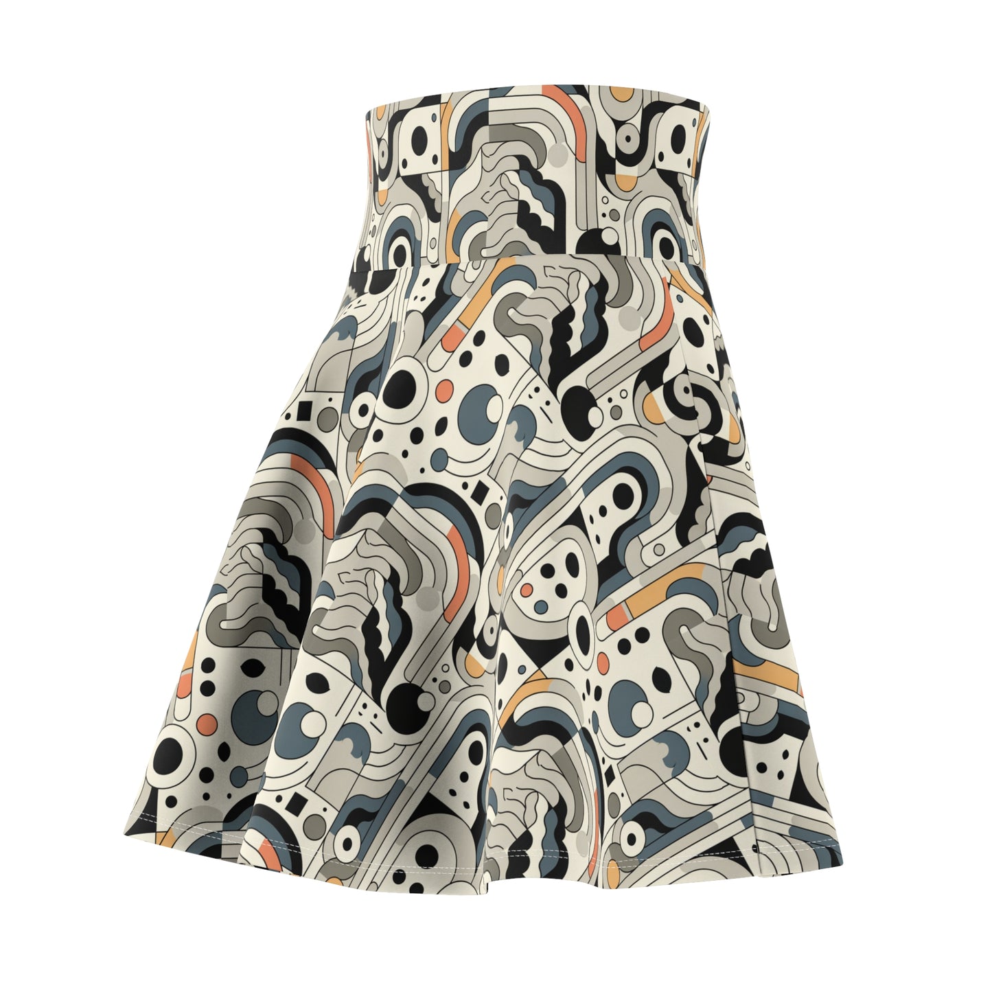 Modern Minimalism Minimalist Tech Women's Skater Skirt - 8404 Design-60