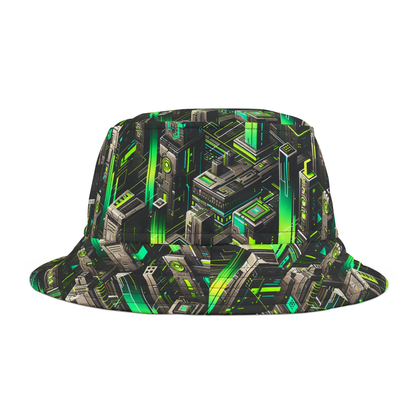 Digital Rebellion Tech-Forward Streetwear Bucket Hat - 8404 Design-63
