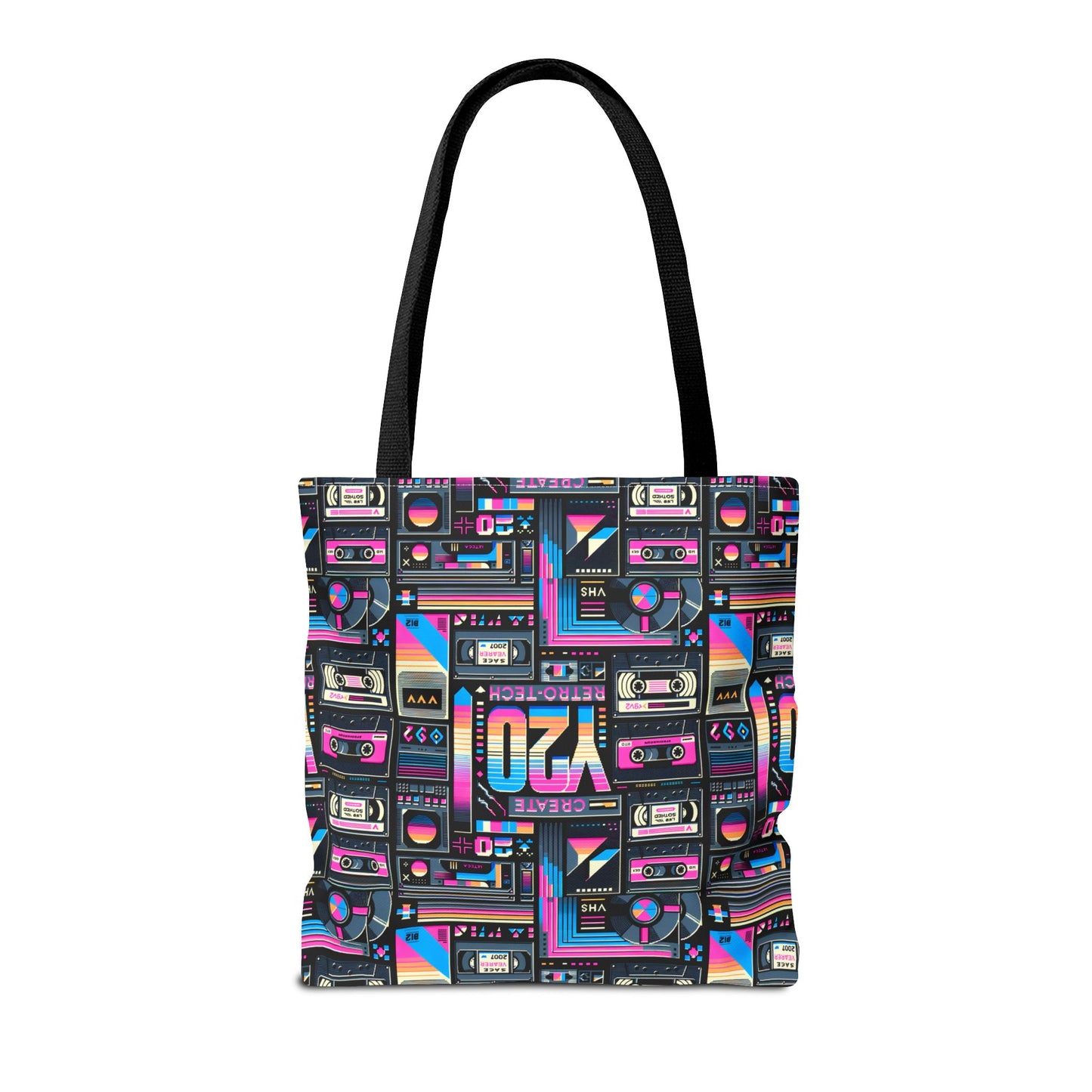 Digital Nostalgia Tech-Inspired Retro Fusion Tote Bag - 8404 Design-65