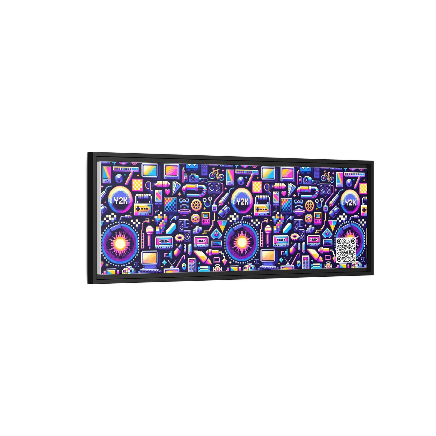 Digital Nostalgia Modern Retro Fusion Matte Canvas, Framed (multi-Color) - 8404 Design-64 B