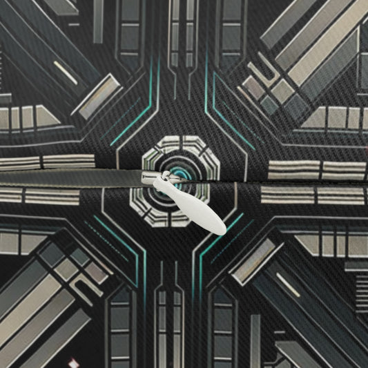Tech Noir Futuristic Tech Aesthetic with a Dark Twist Spun Polyester Lumbar Pillow - 8404 Design-59 B