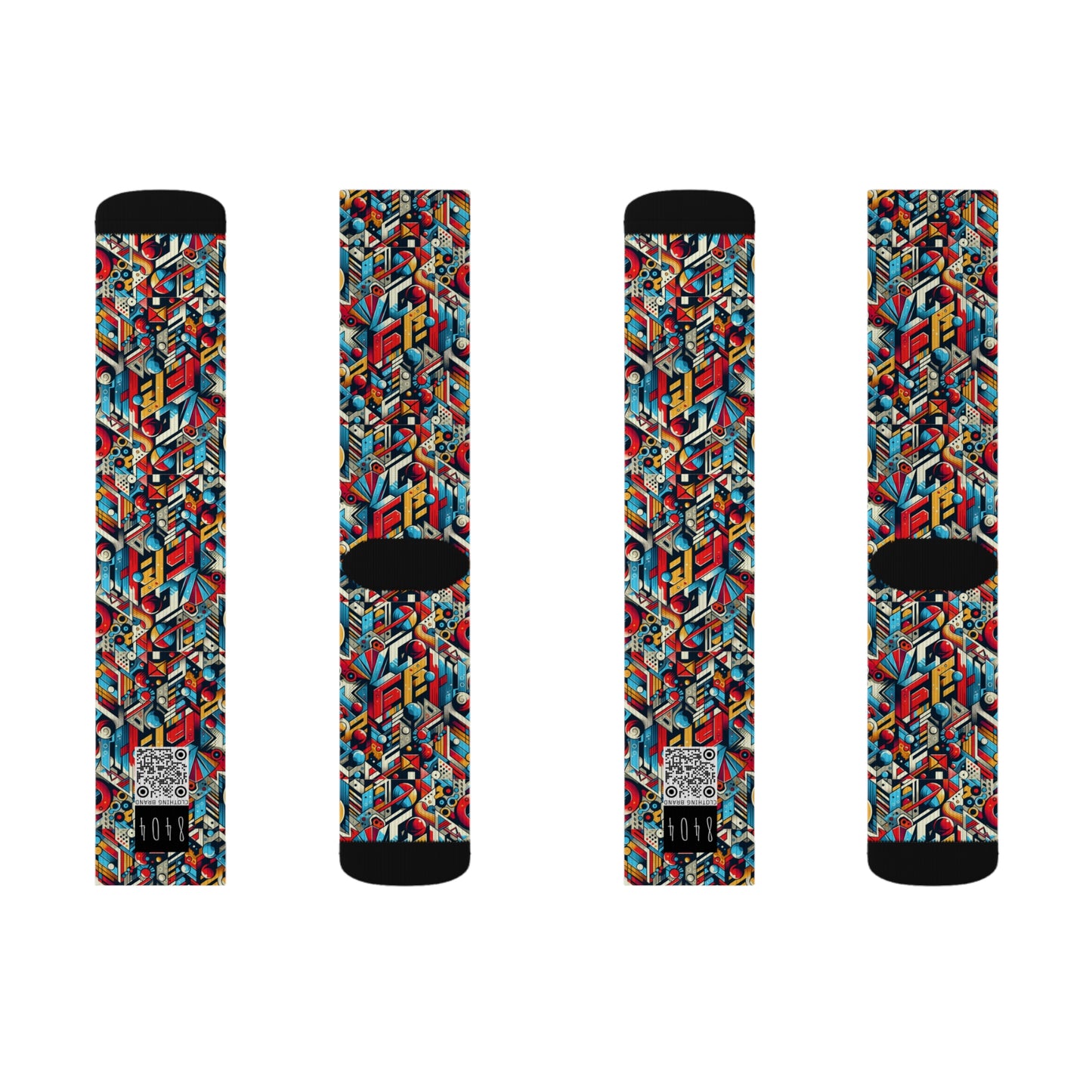 Neo-Traditional Street Art Modern Street Art Fusion Sublimation Socks - 8404 Design-67