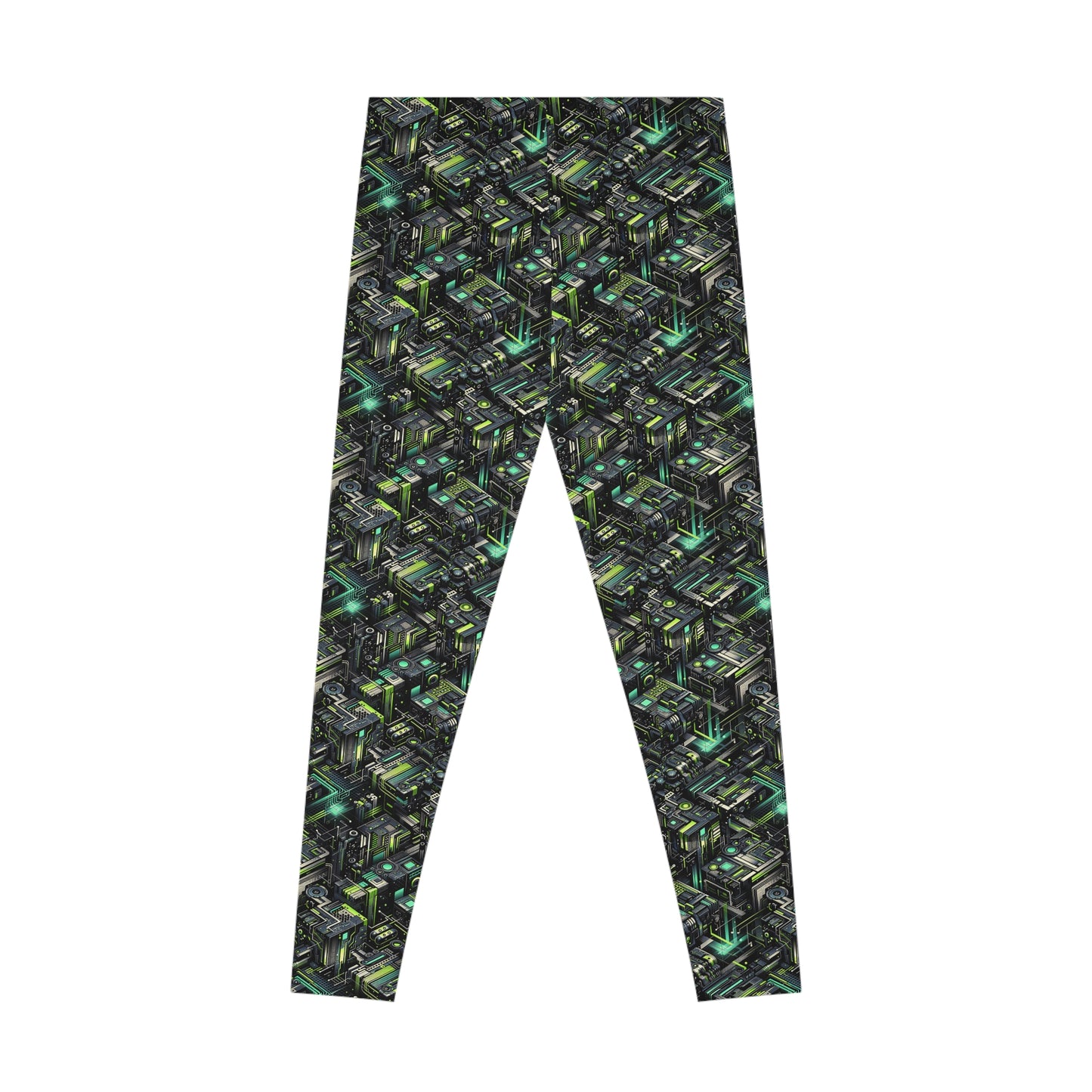 Tech-Infused Graphics Tech-Forward Streetwear Stretch Leggings - 8404 Design-47