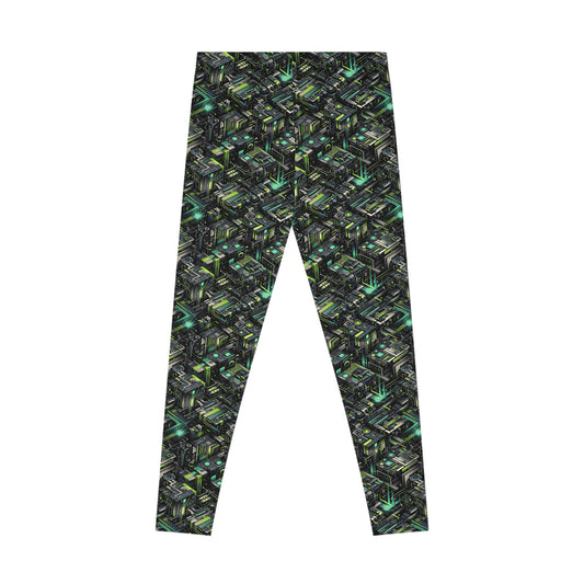 Tech-Infused Graphics Tech-Forward Streetwear Stretch Leggings - 8404 Design-47
