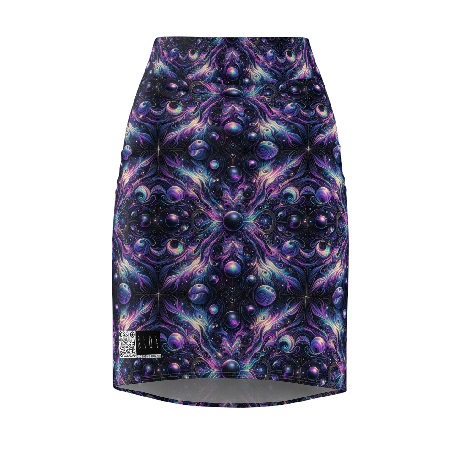 Galactic Hues Tech-Forward Cosmic Fusion Women's Pencil Skirt - 8404 Design-41