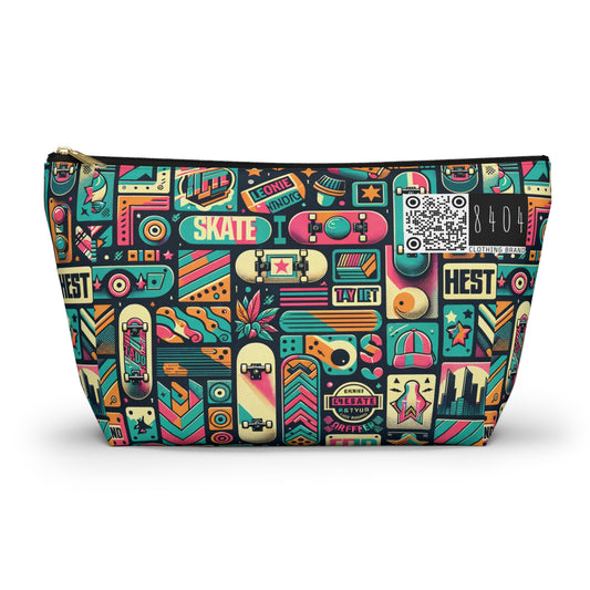 Skate Culture Revival Urban Retro Cool Accessory Pouch W T-Bottom - 8404 Design-61