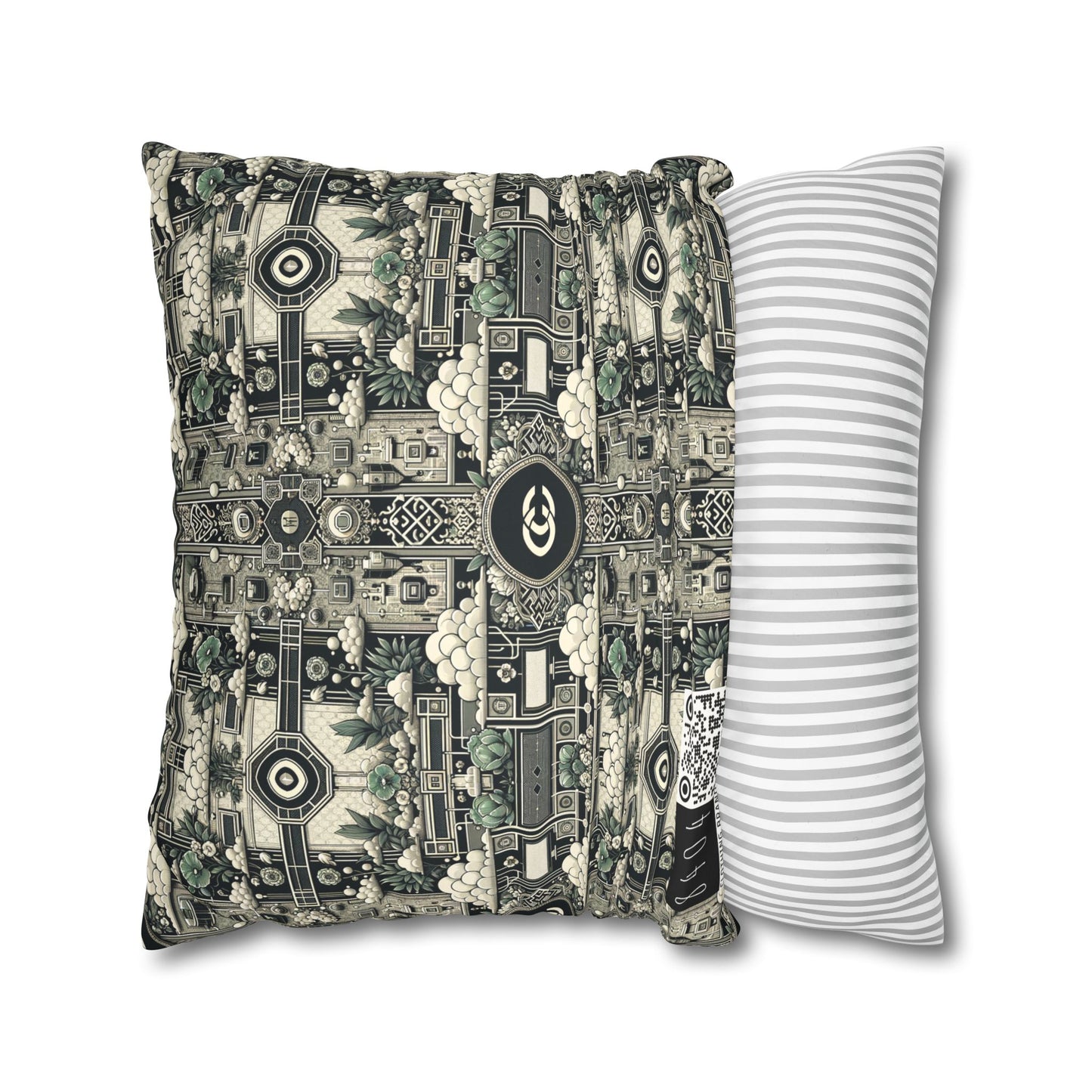 Cyber Garden Party Tech Garden Extravaganza Faux Suede Square Pillowcase - 8404 Design-54