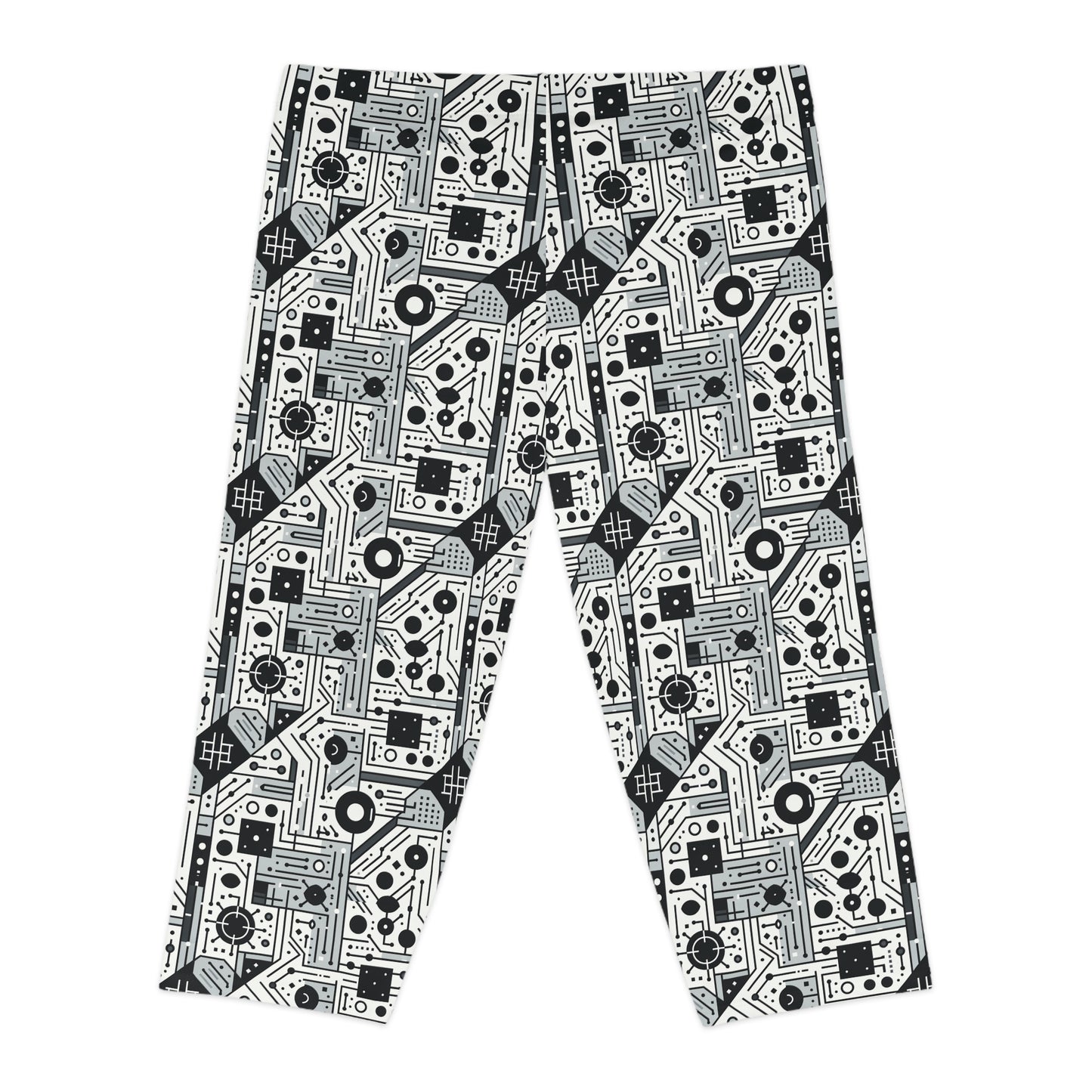 Digital Minimalism Minimalist Tech Women's Capri Leggings - 8404 Design-48