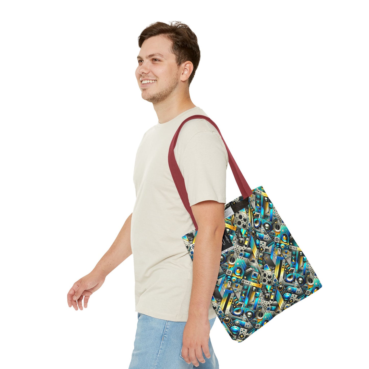 Tech Art Fusion Tech-Forward Streetwear Tote Bag - 8404 Design-50