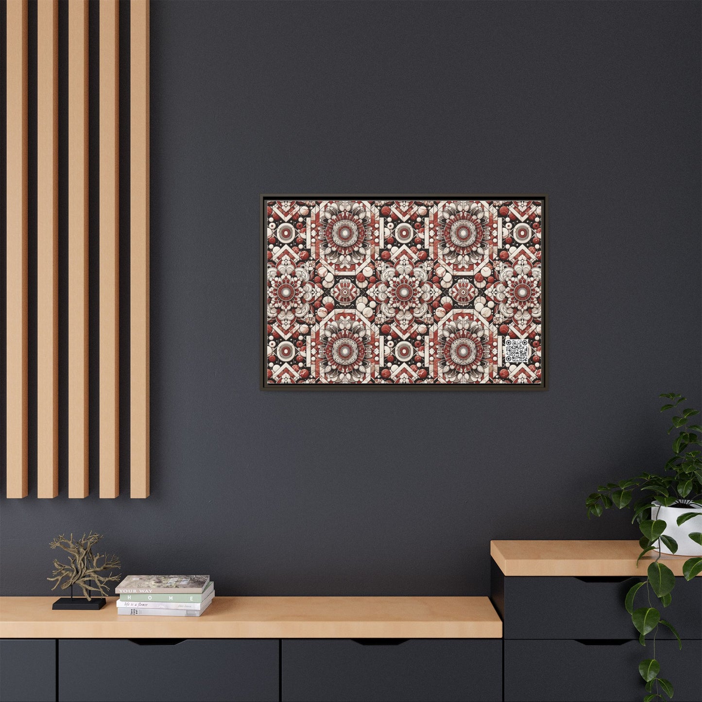 Neo Jomon Sculptural Aesthetics Artisanal Streetwear Matte Canvas, Framed (multi-Color) - 8404 Design-55 A