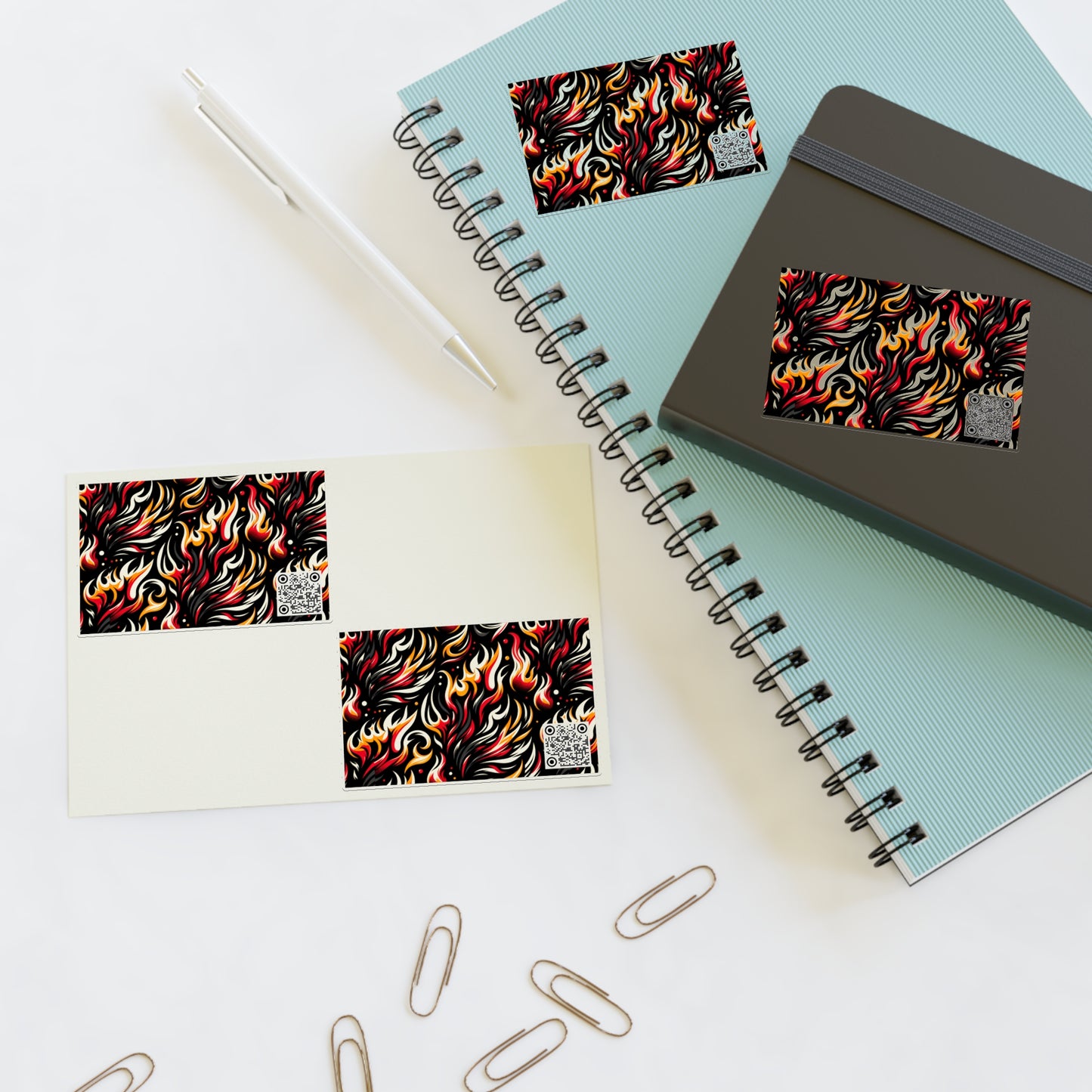 Fire & Flames Bold Streetwear Statement Sticker Sheets - 8404 Design-60