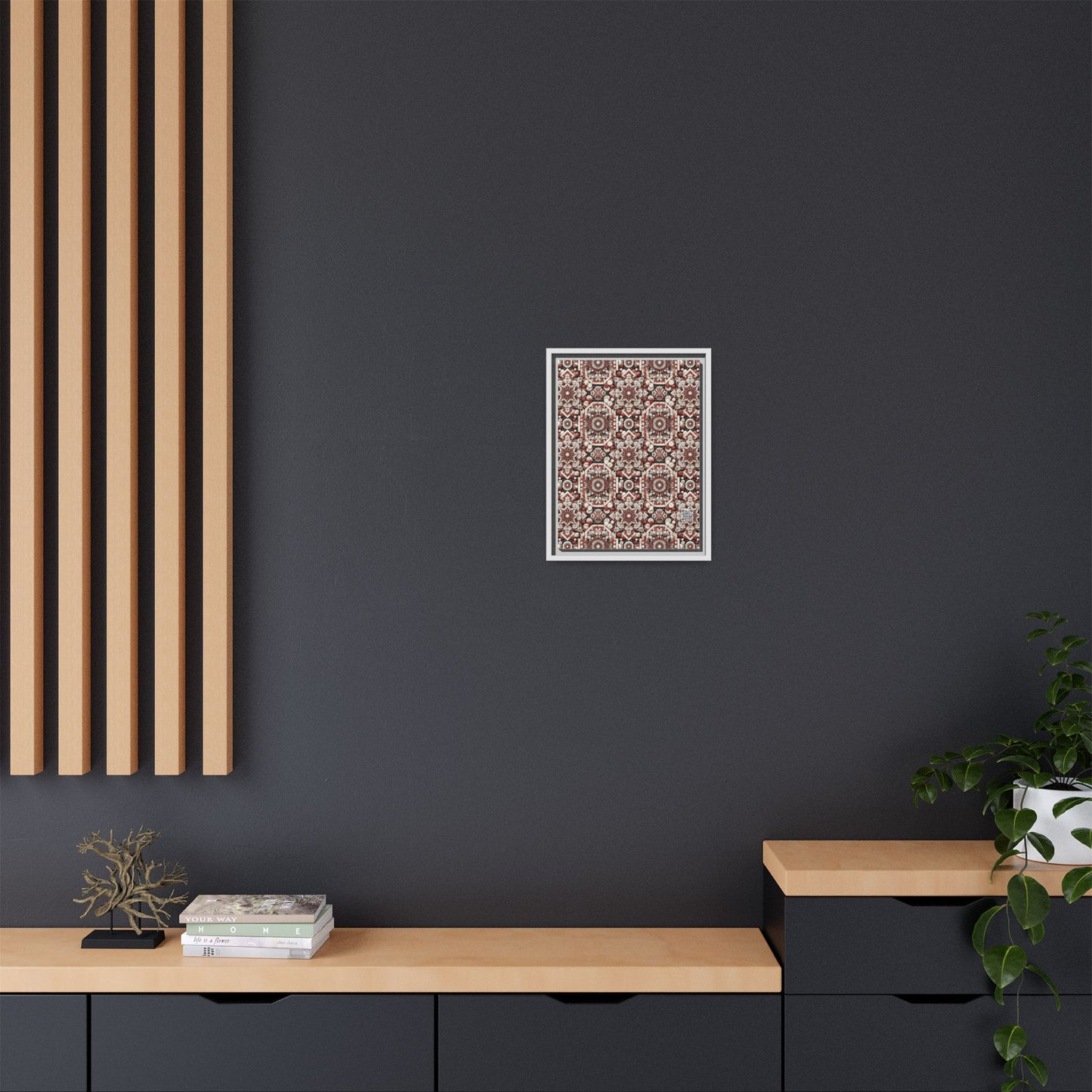 Neo Jomon Sculptural Aesthetics Artisanal Streetwear Matte Canvas, Framed (multi-Color) - 8404 Design-55 A
