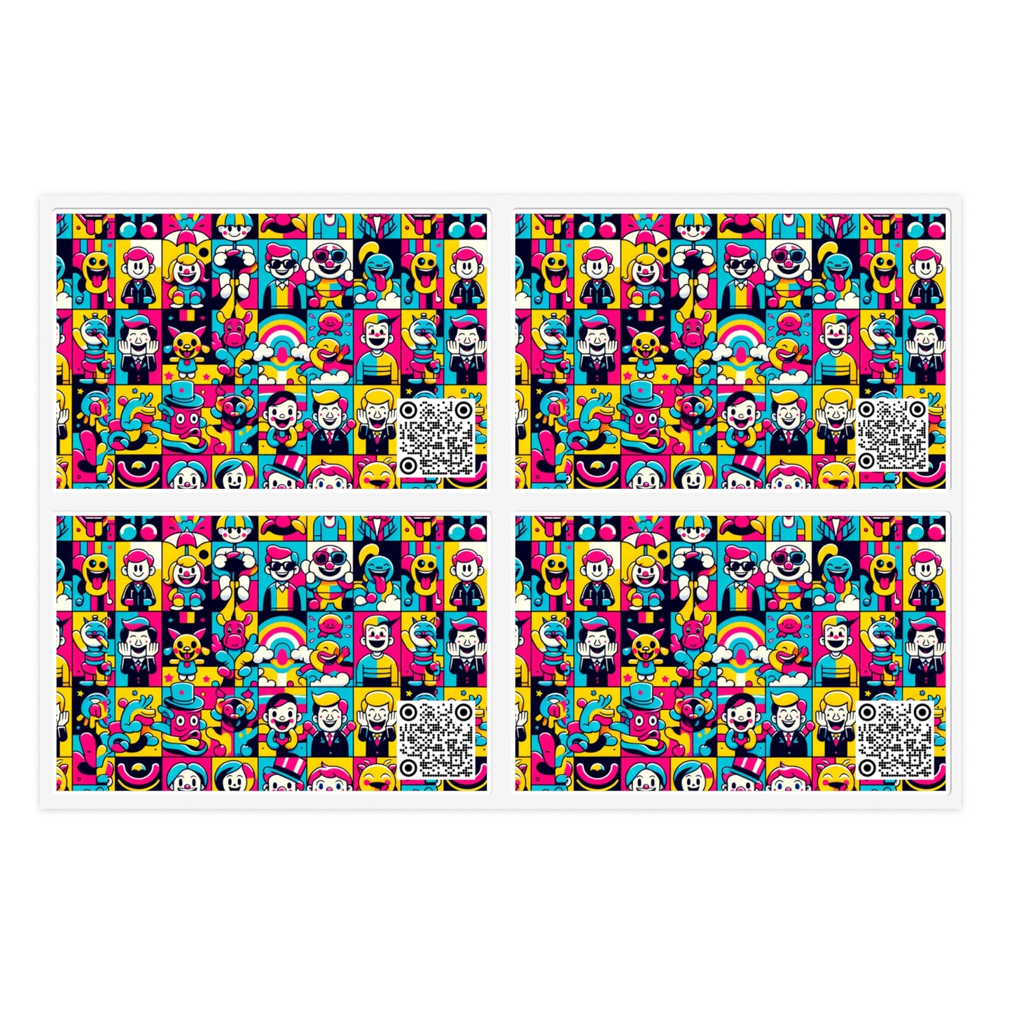 Neon Pop Playful Pop Culture Mashup Sticker Sheets - 8404 Design-60