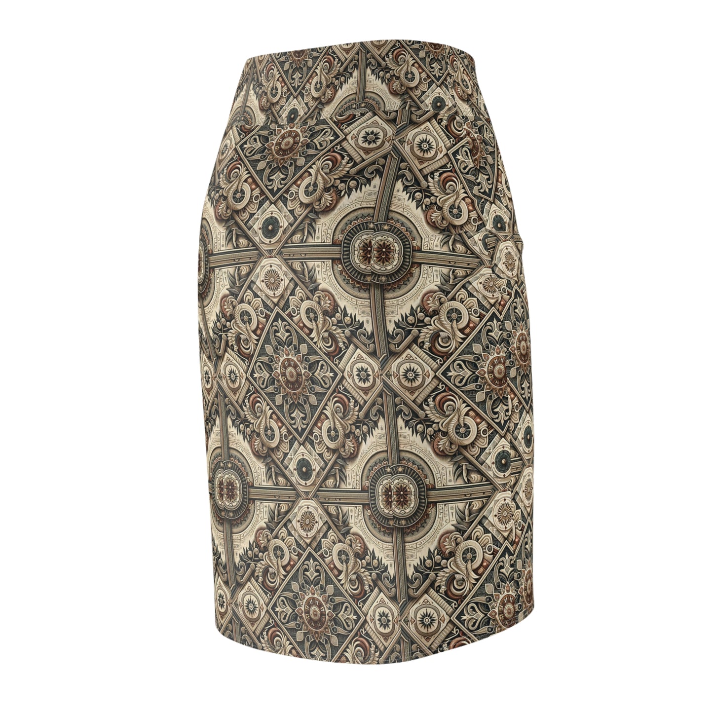 Graphic Workwear Capsule Artisanal Workwear Fusion Women's Pencil Skirt - 8404 Design-61