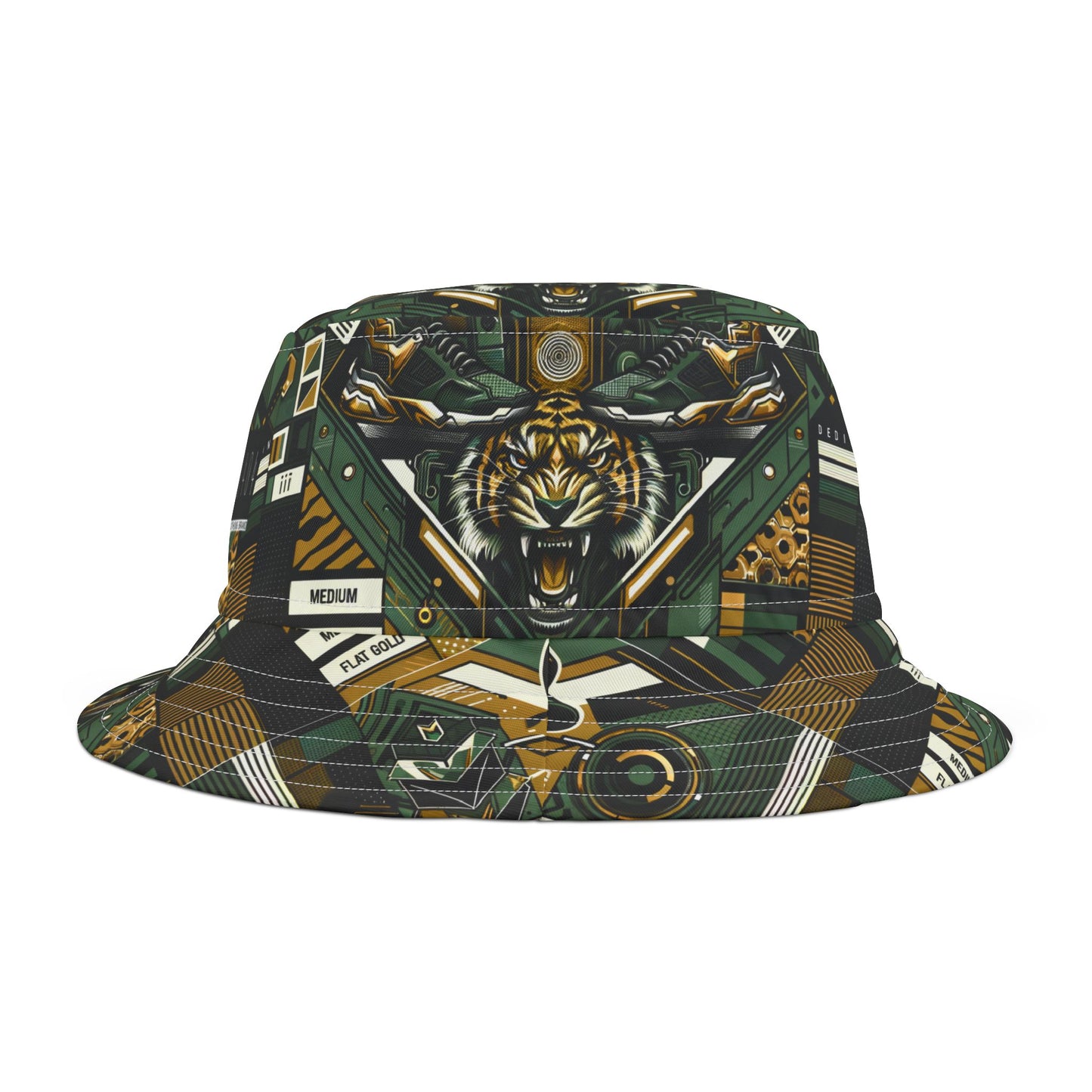 Neo-Camo Fusion Tech-Forward Streetwear Bucket Hat - 8404 Design-64