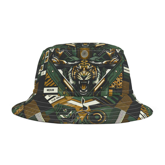Neo-Camo Fusion Tech-Forward Streetwear Bucket Hat - 8404 Design-64
