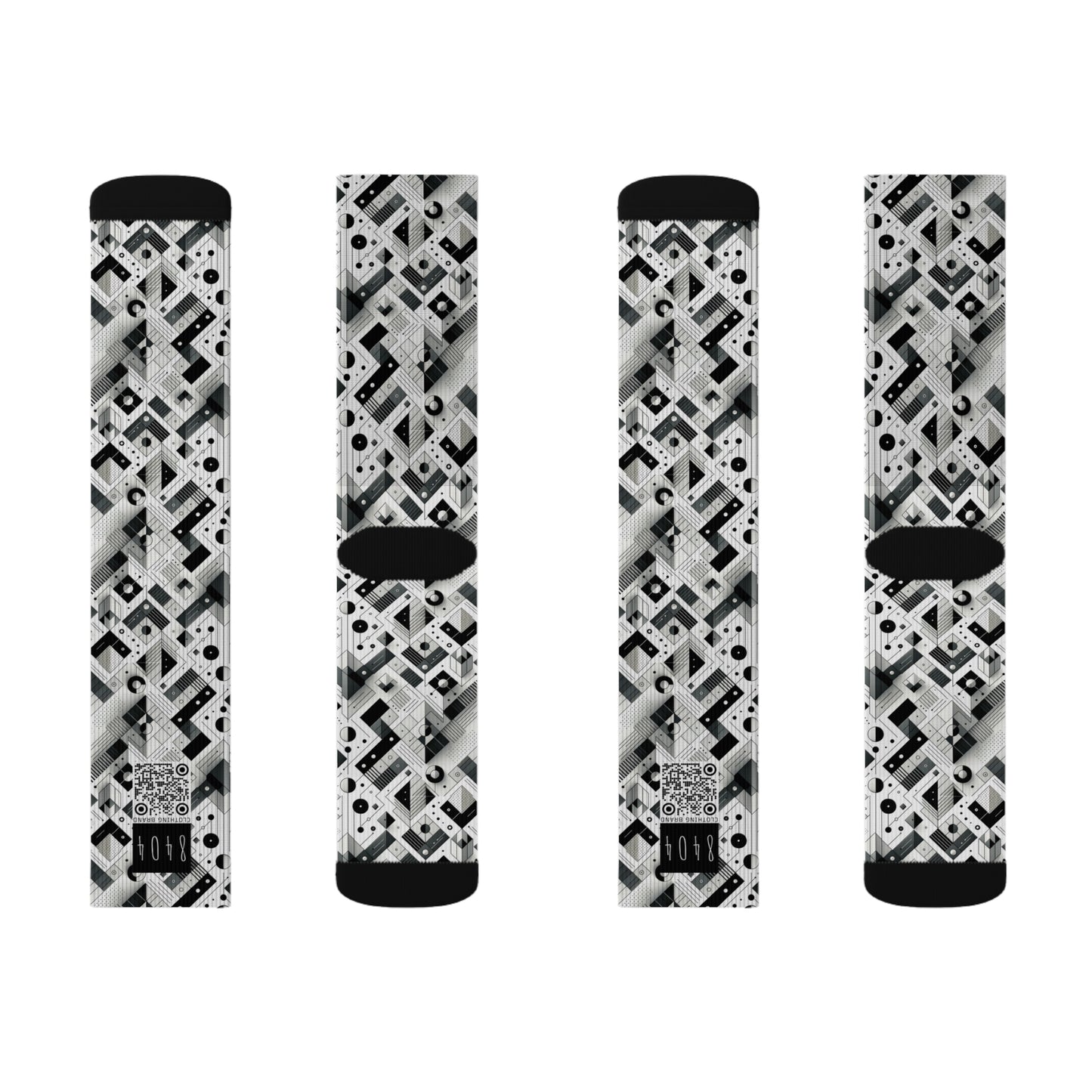 Digital Minimalism Minimalist Tech Sublimation Socks - 8404 Design-69