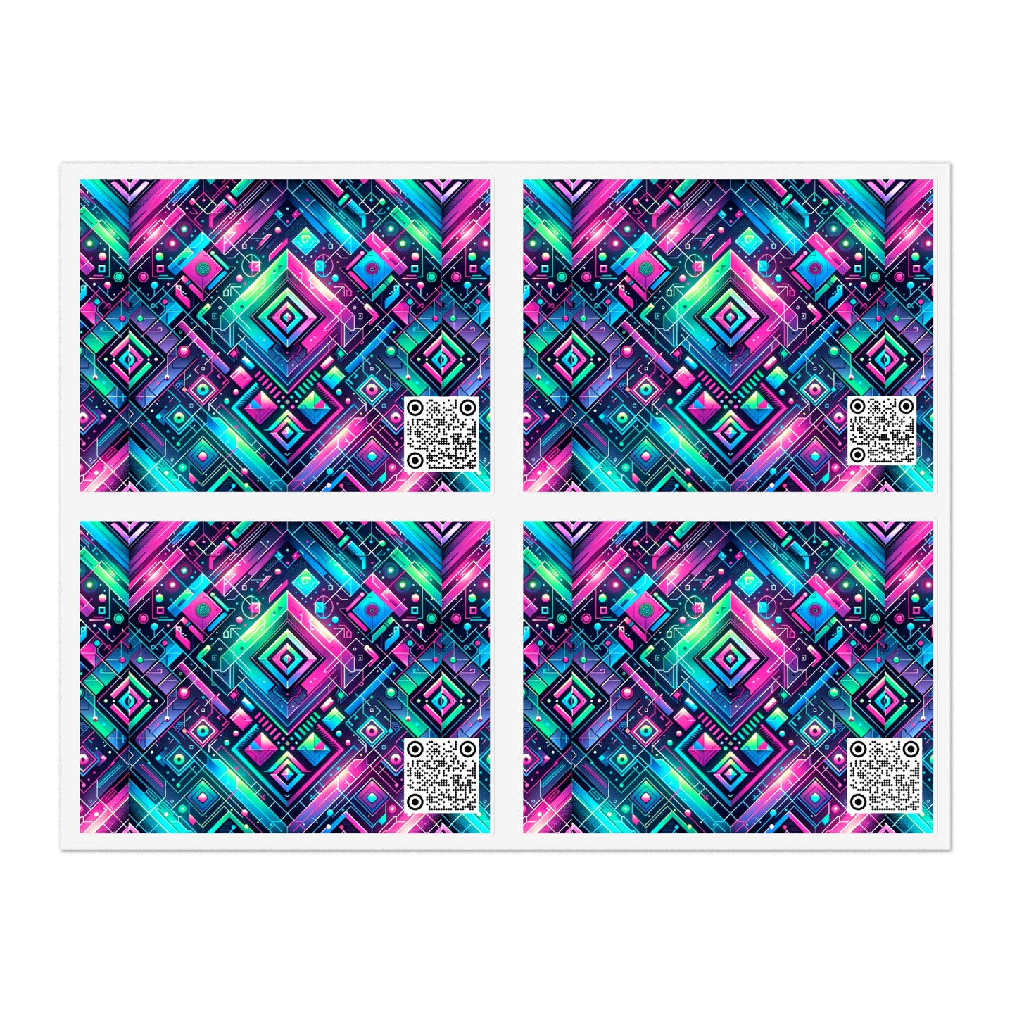 Tech-Infused Graphics Tech-Forward Streetwear Sticker Sheets - 8404 Design-52