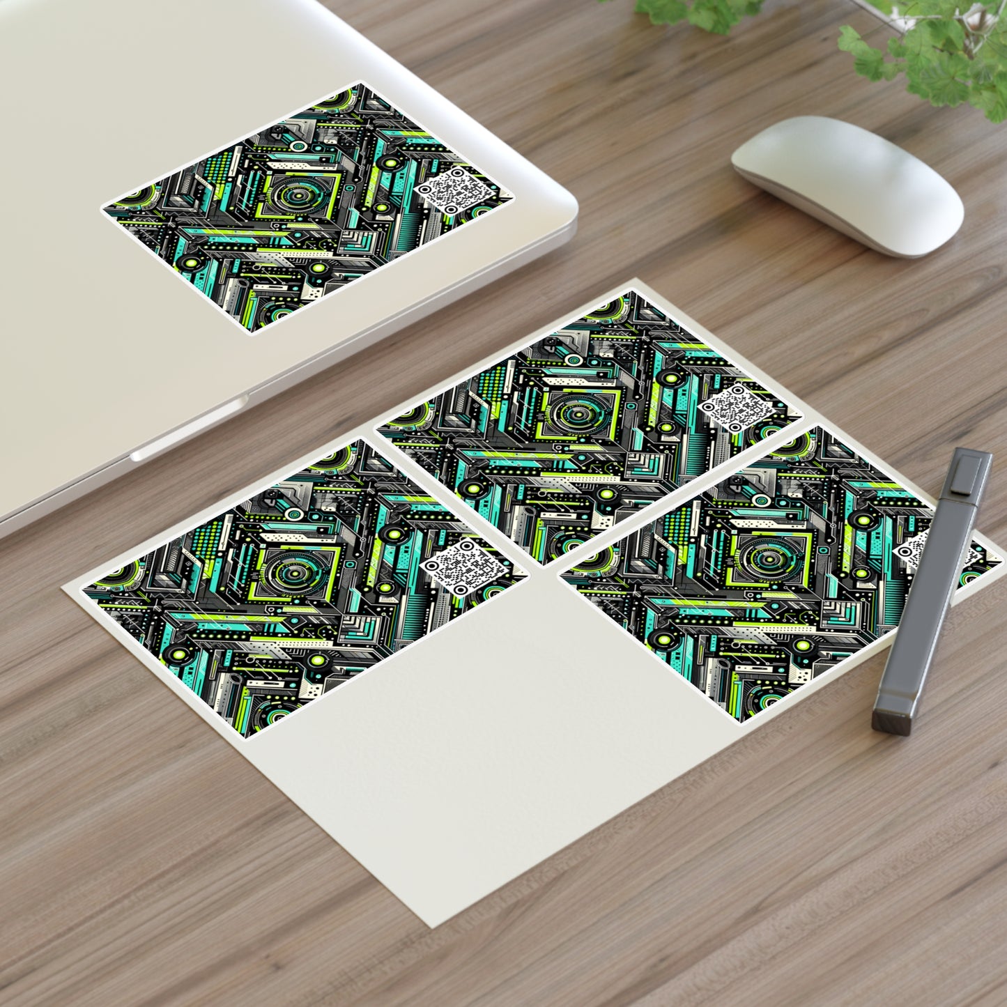 Tech-Infused Graphics Tech-Forward Streetwear Sticker Sheets - 8404 Design-53