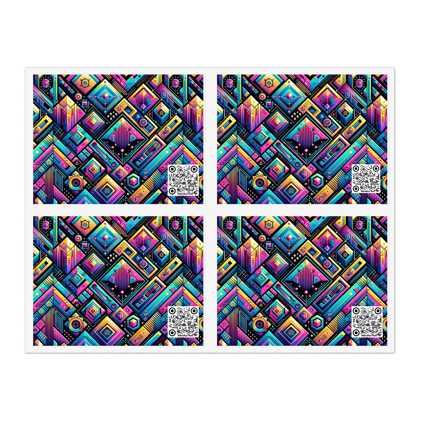 Tech-Inspired Graphics Cyberpunk Cool Sticker Sheets - 8404 Design-46