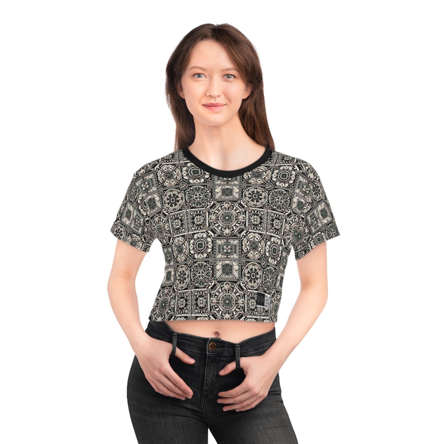 Cyber Garden Party Tech Garden Extravaganza Crop Tee - 8404 Design-45